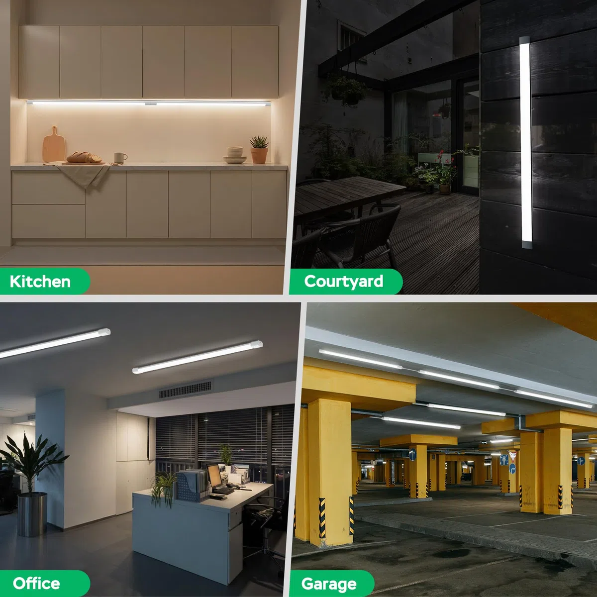 LED Feuchtraumleuchte 150CM 45W 5000lm Kaltlweiß 5000K, Plug und Play Wannenleuchte Einfache Montage Feuchtraum Lampe Flach Deckenleuchte Wasserfest IP65 Werkstattlampe für Büro Keller Garage Küche