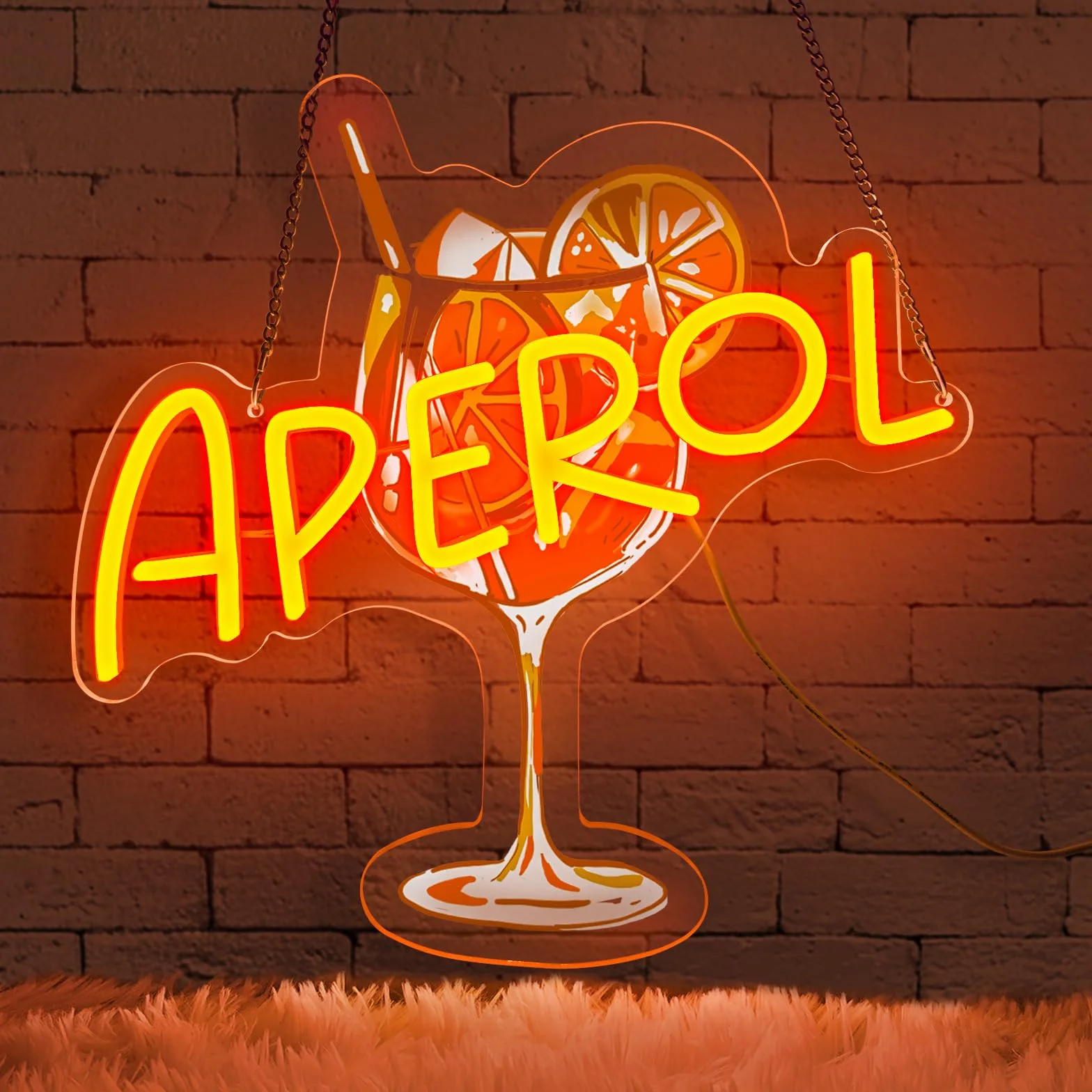 Aperol Neon Schild Cocktail Led Schild,Aperol Spritz Neon Schild,USB Dimmbare Orange LED Glas Schilder,Bar Led Neon Wandleuchte für Pub Club Cocktail Party Man Cave Küche Geschenk