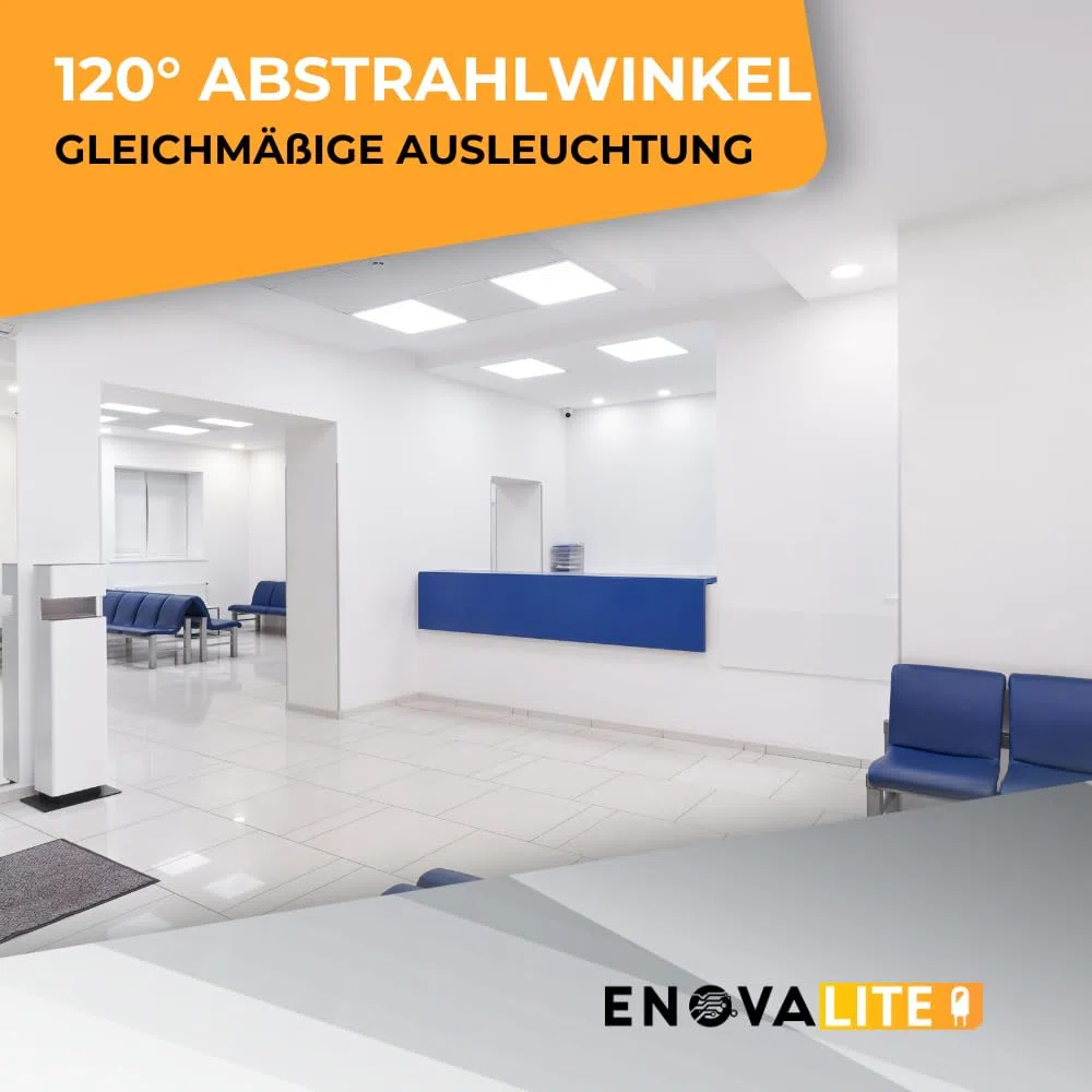 LED-Panel 60x60cm Rasterleuchte, flache Deckenleuchte - 36W 3600lm 4000K Neutralweiß - inkl. Marken-Netzteil 230V - Einbauleuchte für Armstrong Rasterdecke