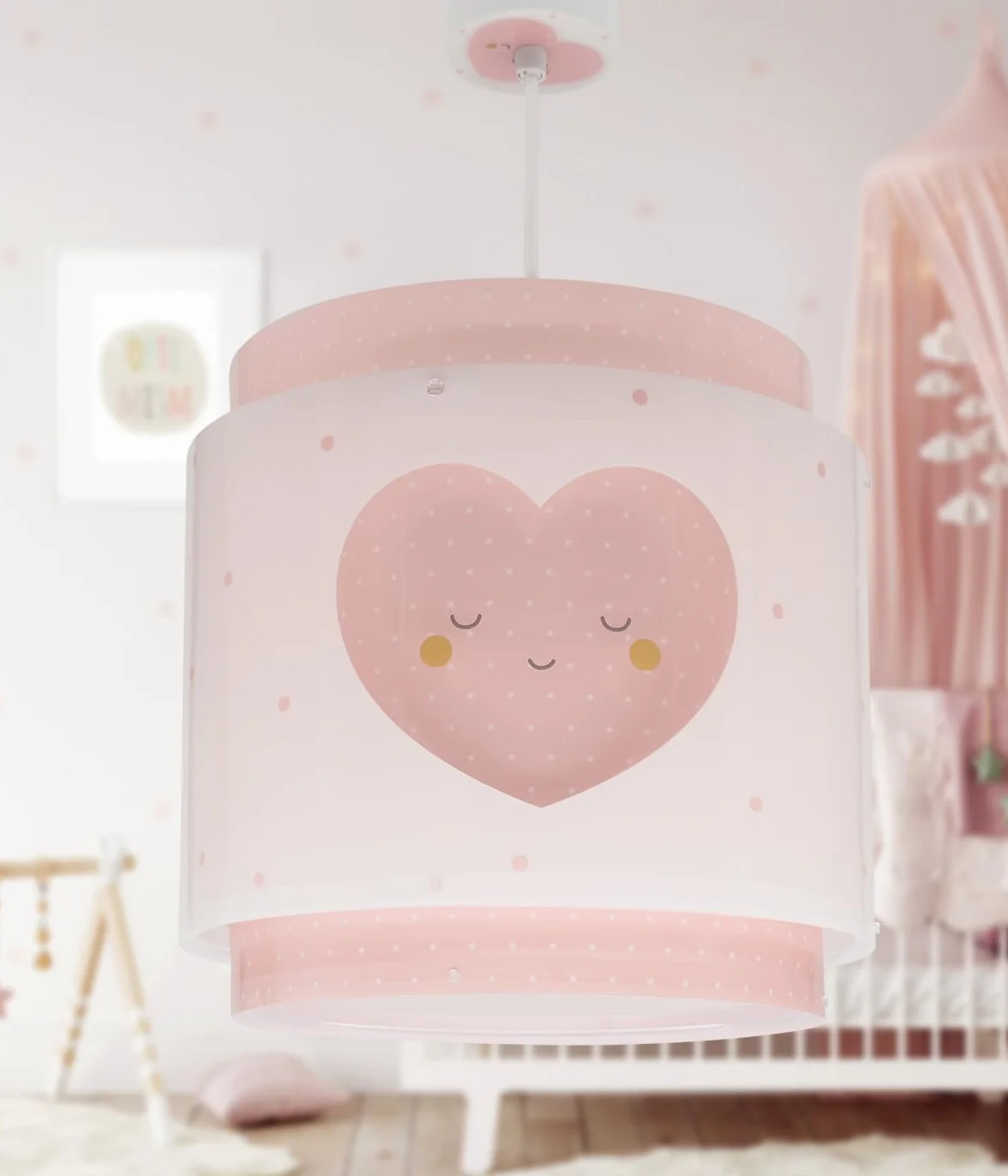 Dalber Kinder Pendelleuchte Baby Dreams Herz Rosa 76012MS | Hängelampe; Deckenleuchte; Kinderzimmer; E27 - 1 x 15W