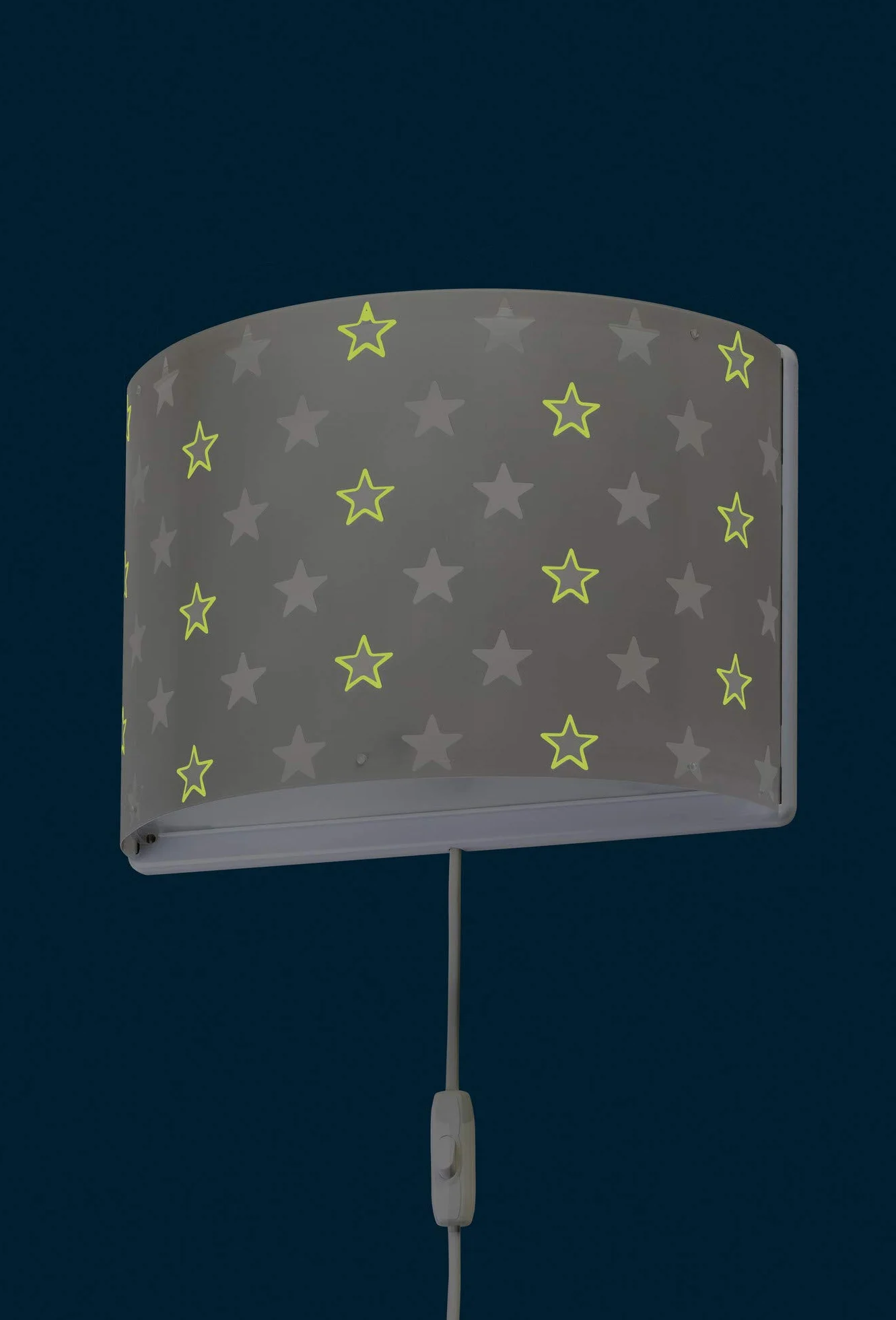 Dalber kinder Wandlampe, Kinderlampe Wandleuchte kinderzimmer Sterne Stars Grau, 81218L, E27