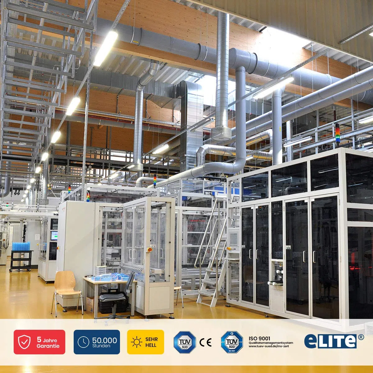 eLITe LED Röhre T8, 150cm, sehr hell, 3250lm, 24W, 865, 6500 Kelvin, Tageslichtweiß, 330 Grad, homogenes Licht, Glas, langlebig 50.000h, 5 Jahre Garantie, 27mm Durchmesser, inkl. Starter, 5 Stück