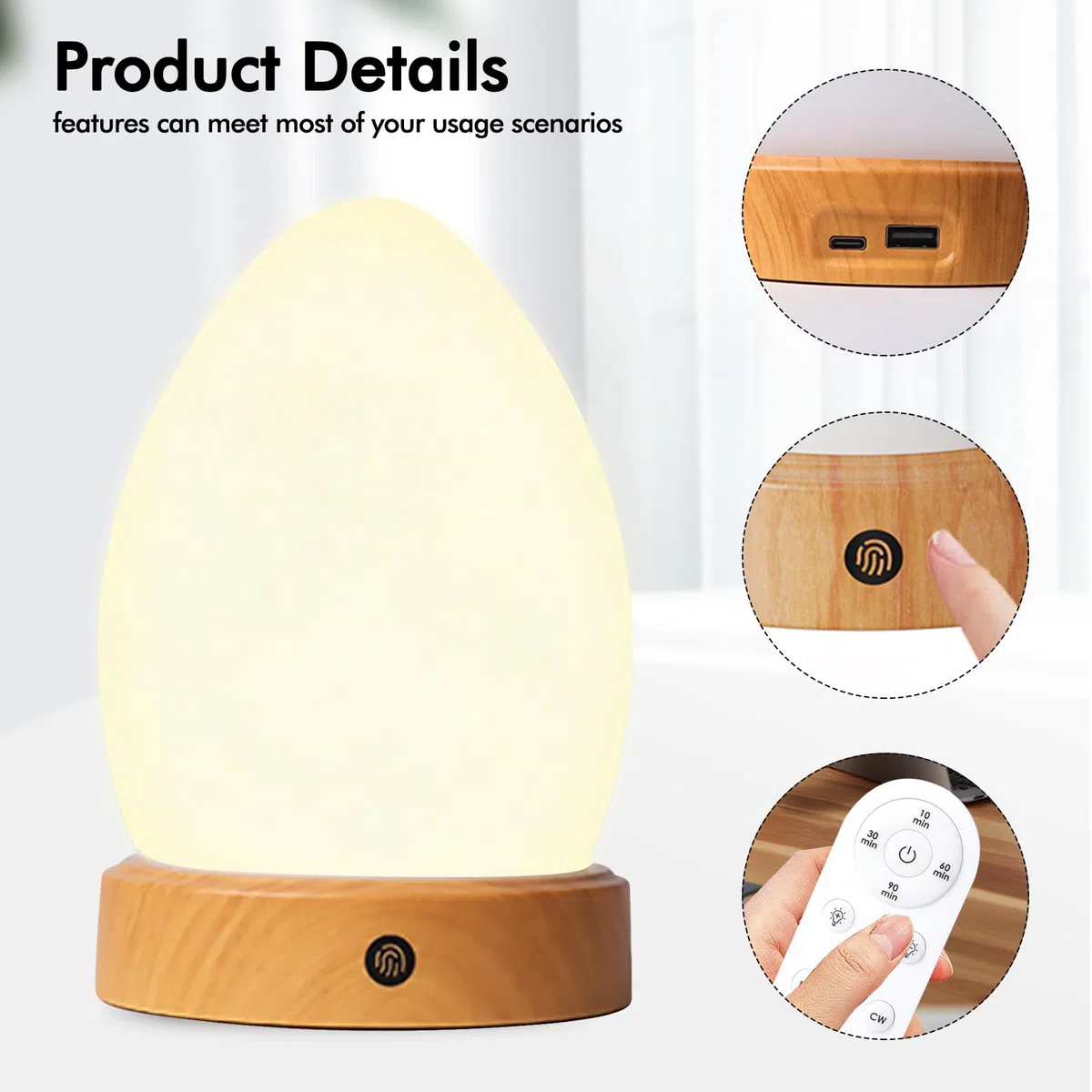 PORFOYO Tageslichtlampe 20000Lux Lichttherapielampe mit 3 Farbtemperaturen, 5 Helligkeitsstufen, Fernsteuerung & Timer, Sonnenlicht Simulation für Büro, Schlafzimmer und Homeoffice