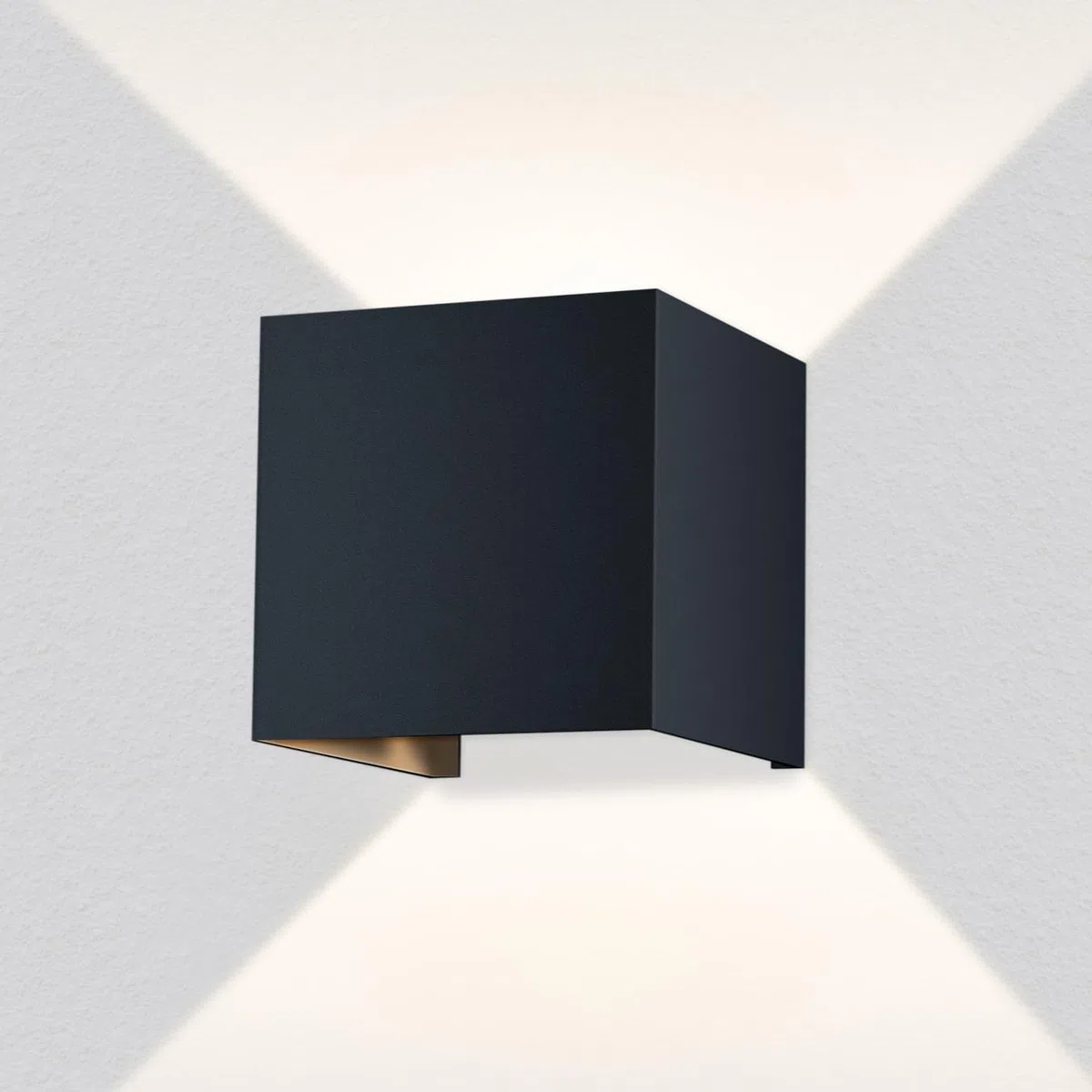 Metzler LED Wandleuchte in Anthrazit Up-Down-Light IP 65 warmweiß, Wandlampe 9 W, 3000 K, Außenlampe eckig mit einstellbarem Lichtkegel, Leuchte für Innen- und Außenbereich