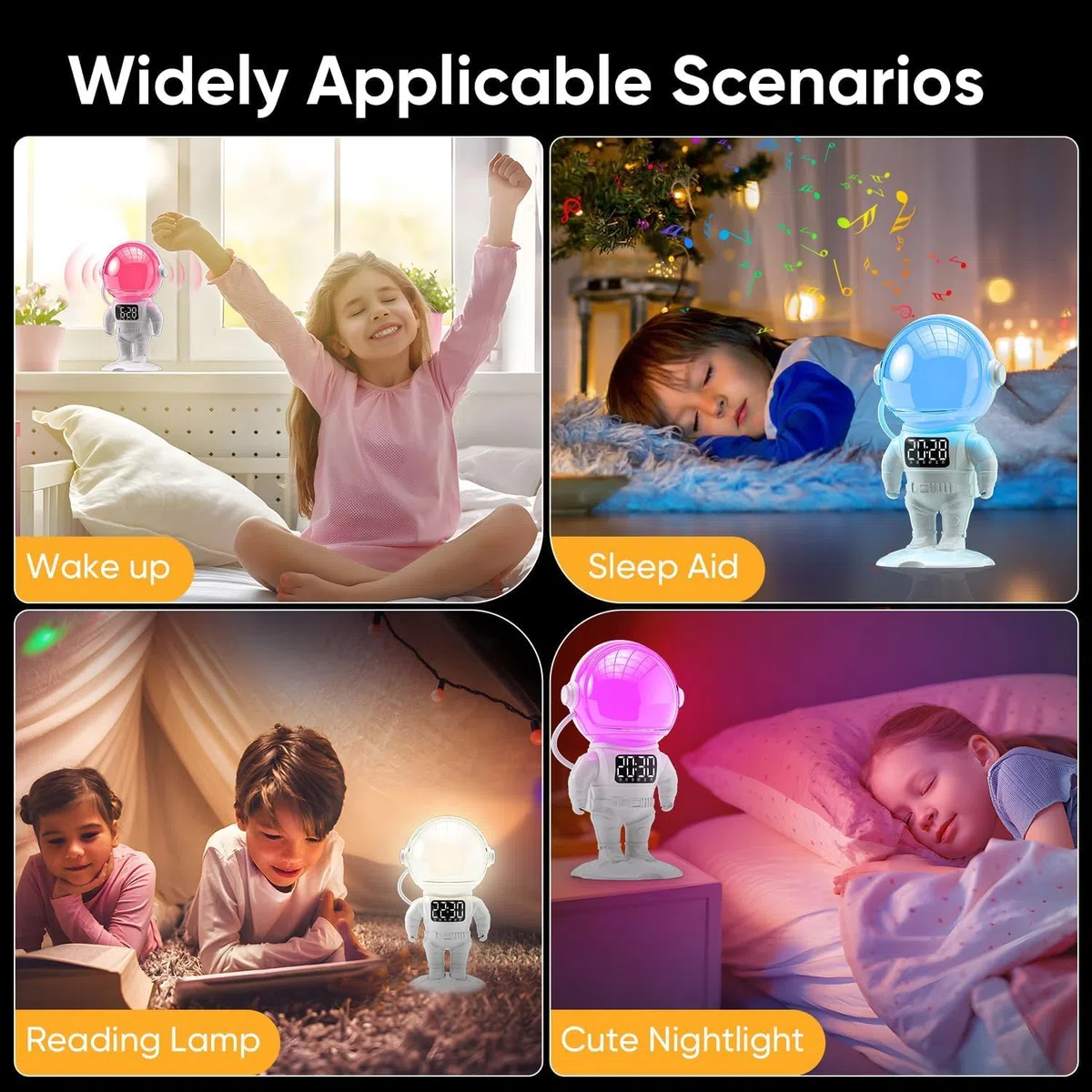 Tageslichtwecker Sonnenaufgang Lichtwecker Wecker mit Licht, Sunrise Wake Up, Smart Bluetooth Lautsprecher, 21 White Noise,Timer,Dual Alarm, Dimmbare Nachtlicht mit Farbewechel für Erwachsene & Kinder