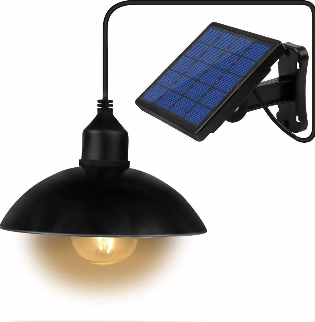 Lixada Solar Pendelleuchte E27 Außenleuchte Sensitive Light IP65 Wasserbeständigkeit für Garten Hof Terrasse Balkon (1)