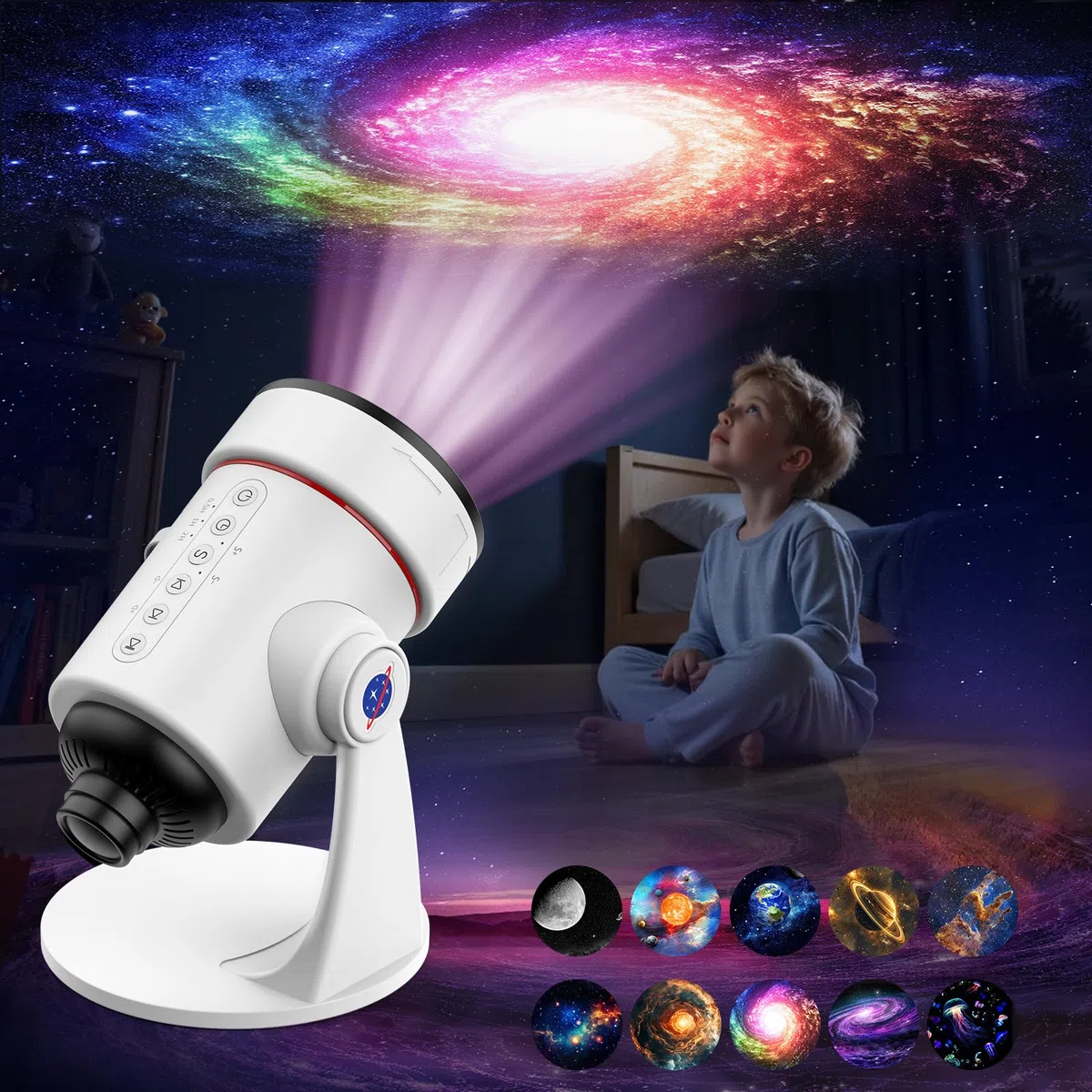 Galaxy Sternenhimmel Projektor White Noise Maschine Mit 28 Nicht Wiederholenden Natürlichen Beruhigenden Klängen 10 Realistische Sternenlicht-Nebelszenen