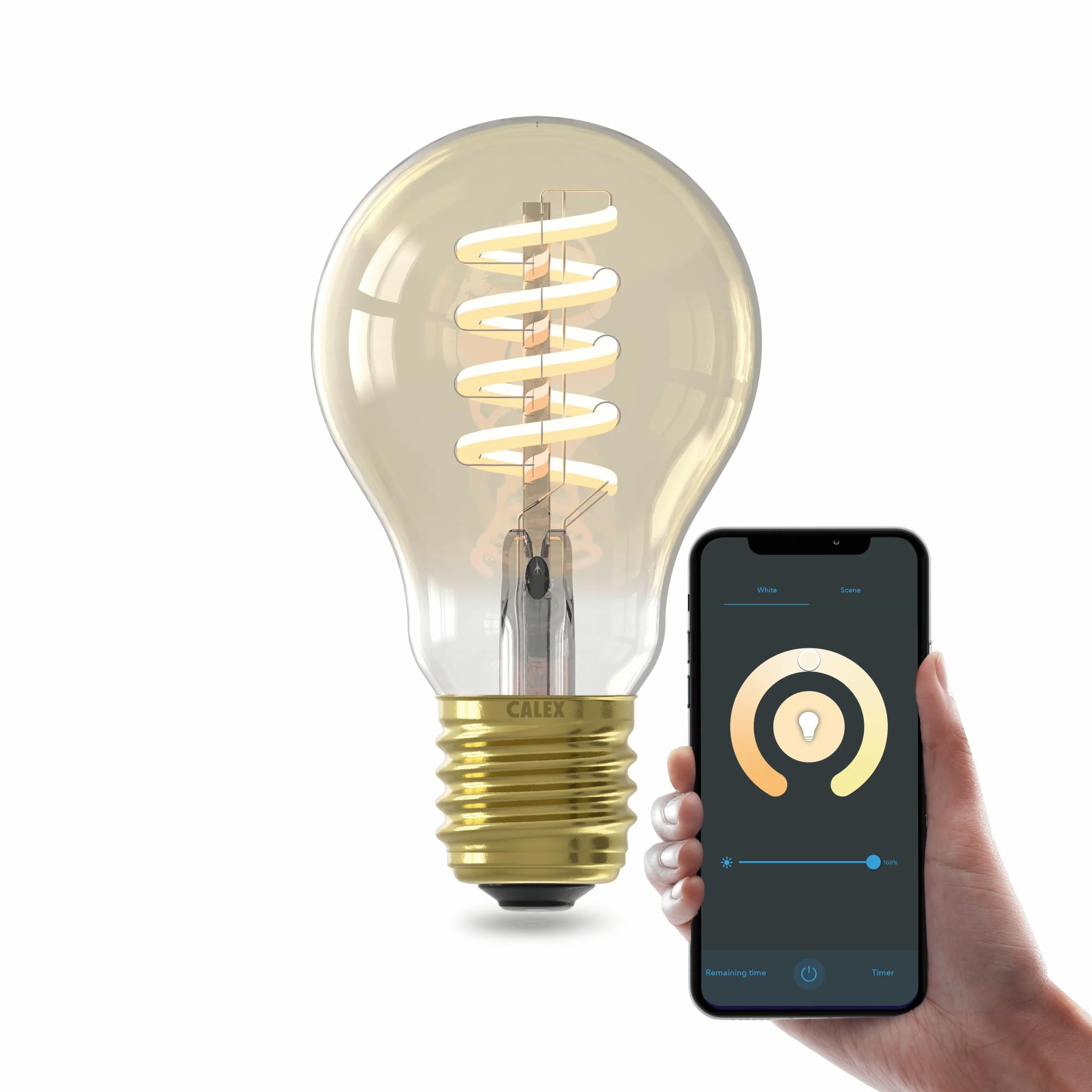CALEX Smart LED Lampe, E27, A60, Gold Filament, warmweißes Licht, dimmbar, WLAN App- & Sprachsteuerung, 3er Pack