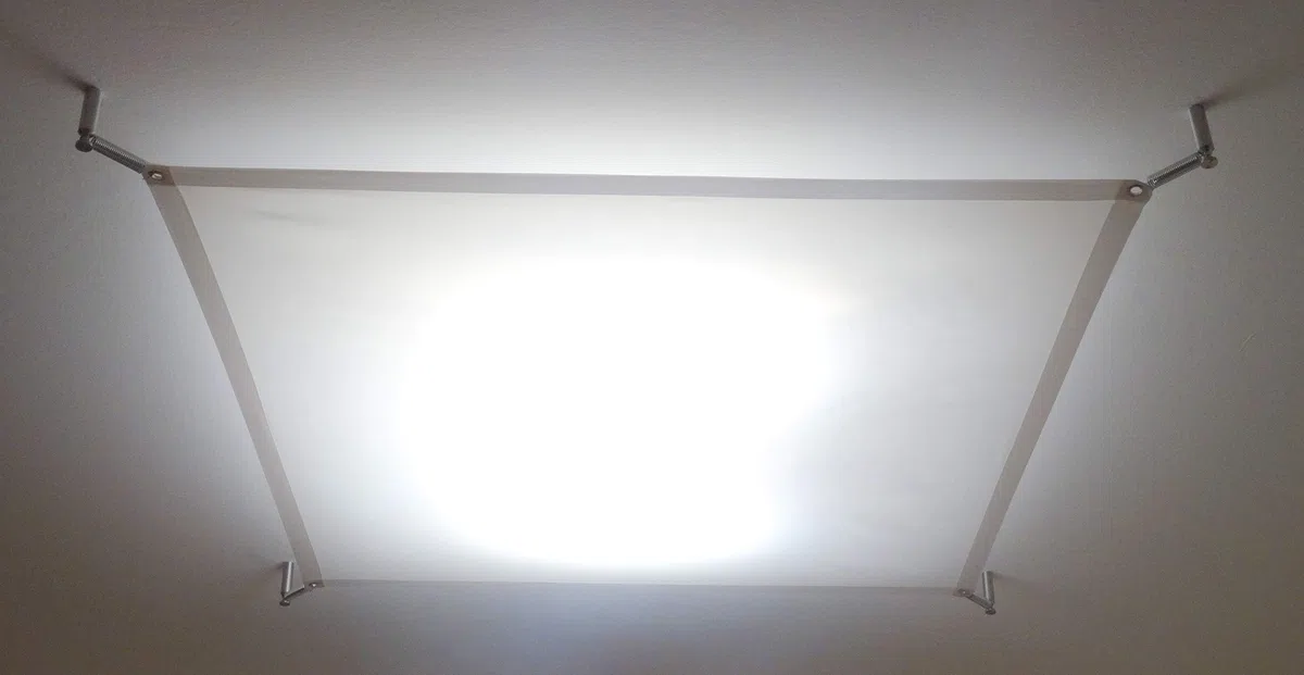 LED SEGEL-LAMPE 12 W STUDIO PANEL DECKENLEUCHTE 100/100cm TEXTILE LIGHT PANEL inkl. Hardwareset