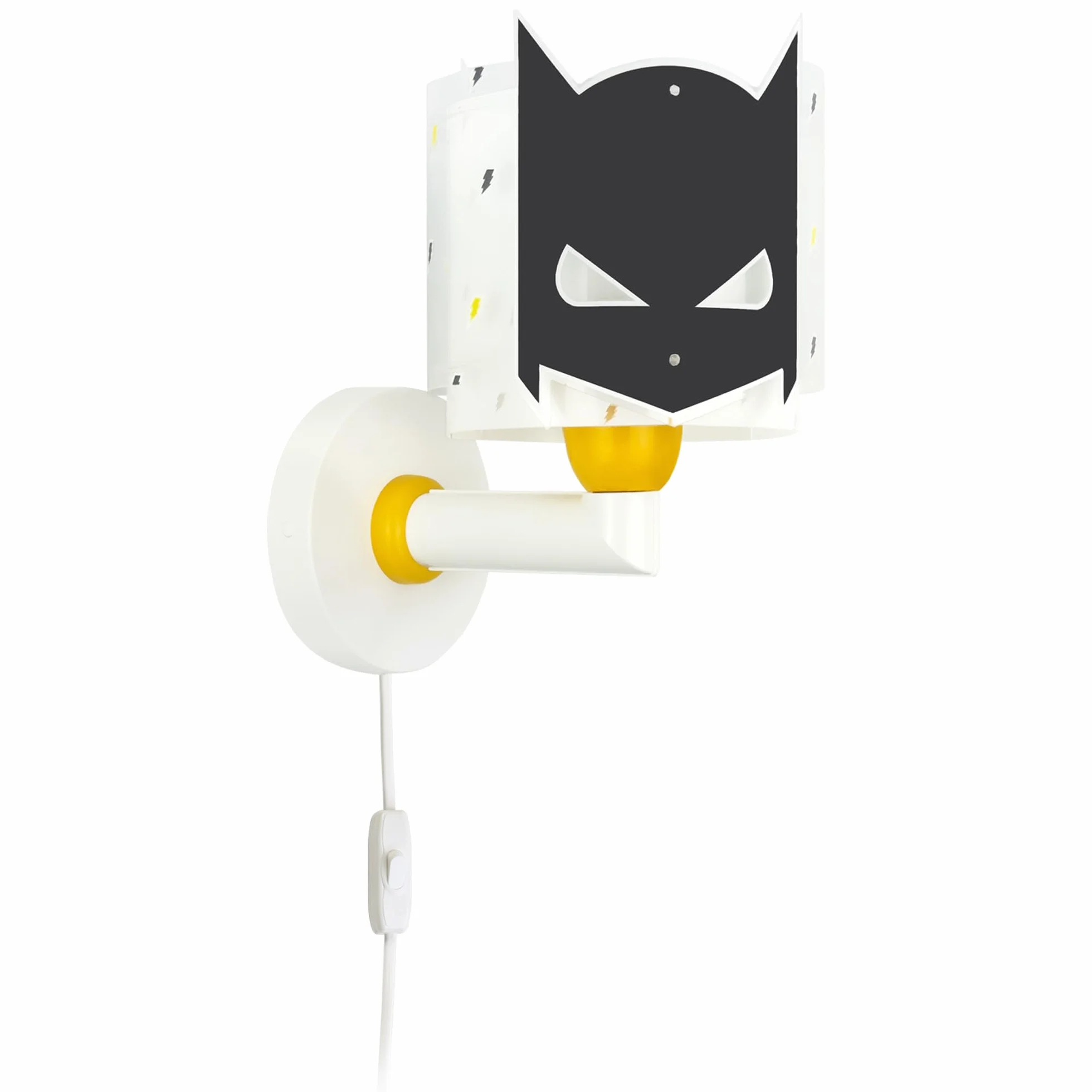 Dalber kinder Wandlampe, Kinderlampe Wandleuchte Dark Hero Superheld, Schwarz | Wandleuchte; Kinderzimmer; E27 - 1 x 15W