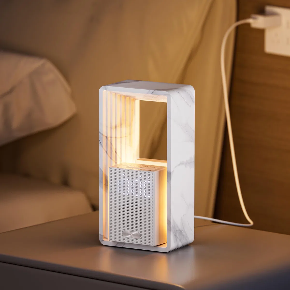 Hensam Tageslichtwecker mit Weißem Rauschen, Lichtwecker mit Sonnenaufgangssimulation, Nachtuhr Wecker mit 20 Naturgeräusche und Timer für Leichtschläfer, Wake up Licht für Kinder, Erwachsene