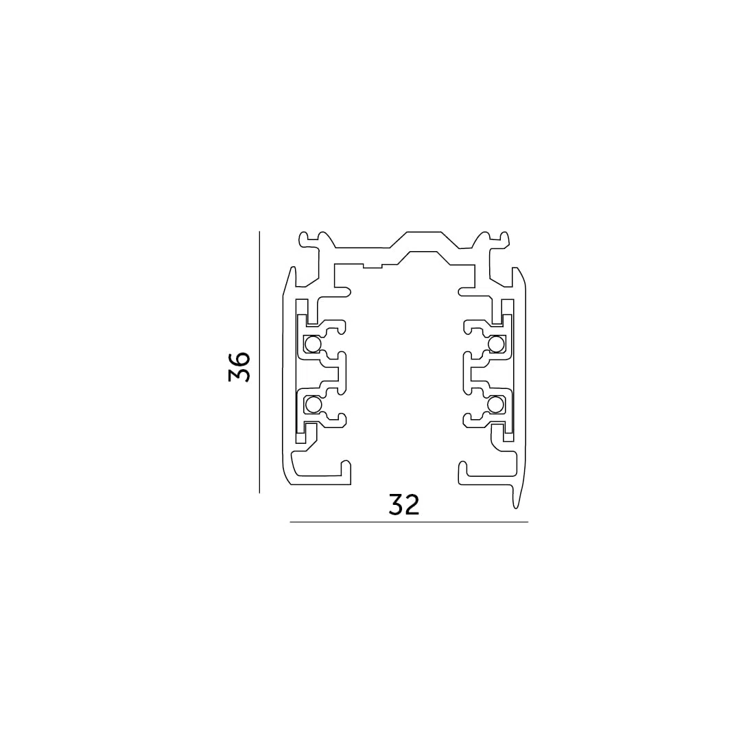 3-Phasen-Schien 2 m SCHWARZz für LED NEXTRACK Komponenten 3-Phasen-Schienen-Set (3-Phasen-Schien 2 m SCHWARZ)