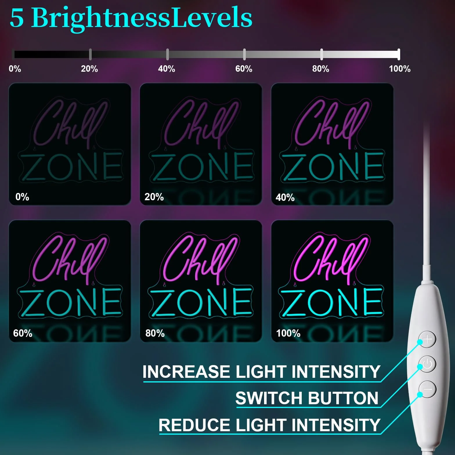 NYXEN Chill Zone Neon Schild Abkühlung Blau Neon Sign USB Chill Zone Led Schild für Wand Teenager Zimmer Deko Bar Schlafzimmer Spielzimmer Game Zone Party Store Friseursalon Geschenk für Freunde