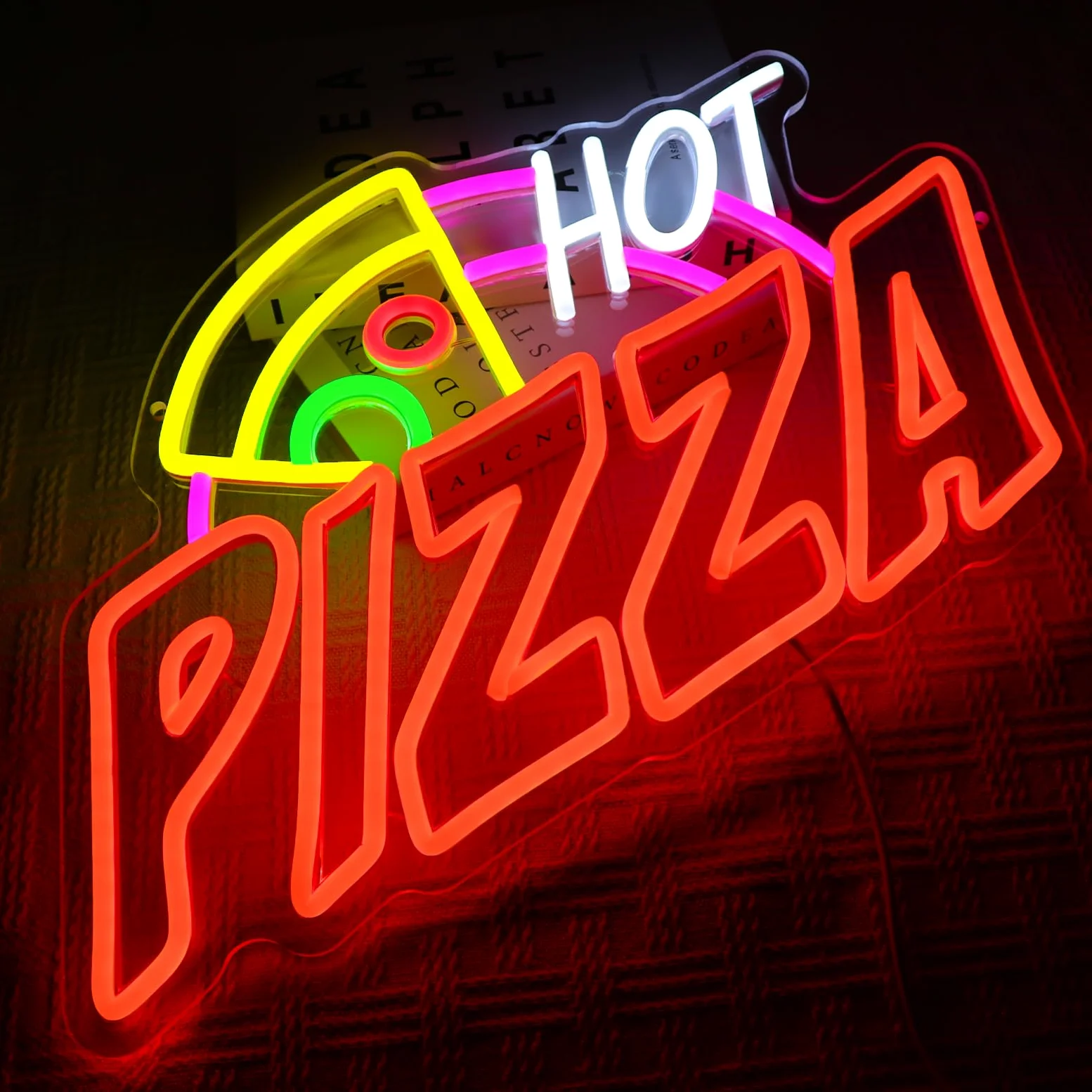Pizza Neon Schild Lebensmittel Led Neonschild Wand Pizzerien Neon Sign USB Led Schild für Pizzeria Lebensmittel-LKWs Geschäft Küche Bar Restaurant Zuhause Party Fenster Dekoration