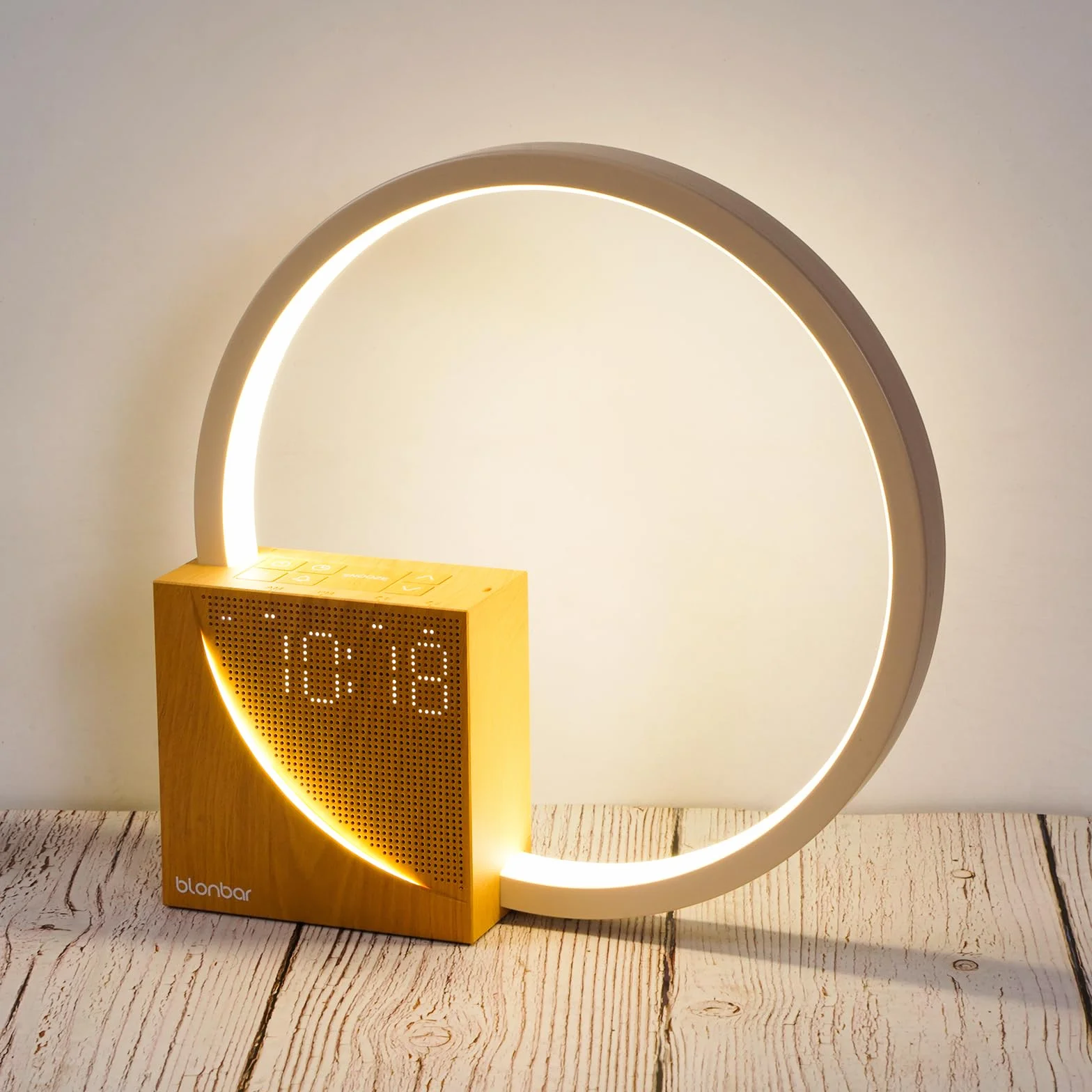blonbar Nachttischlampe mit USB-Ladefunktion, Touch Control Dimmbar Lichtwecker Wake Up Light Einschlafhilfe Babys und Erwachsene, 3 Stufige Helligkeit Nachttischlampe für Schlafzimmer Wohnzimmer