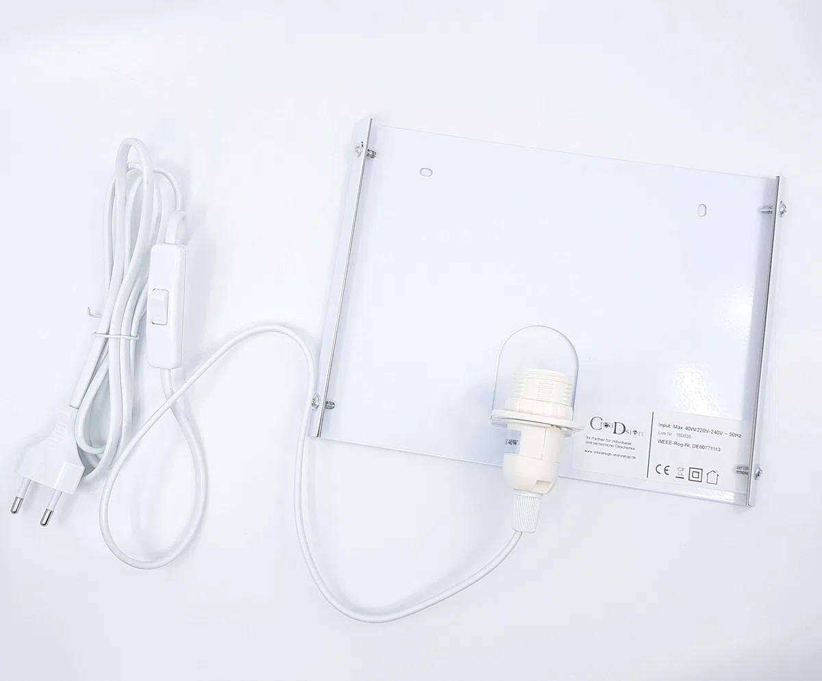 WA-1034-02, Einhorn rosa, Kinderzimmer Wandlampe personalisiert mit Namen, Nachtlicht/Schlummerlicht für Steckdose, E14, 22 x 22,5 x 8,5 cm