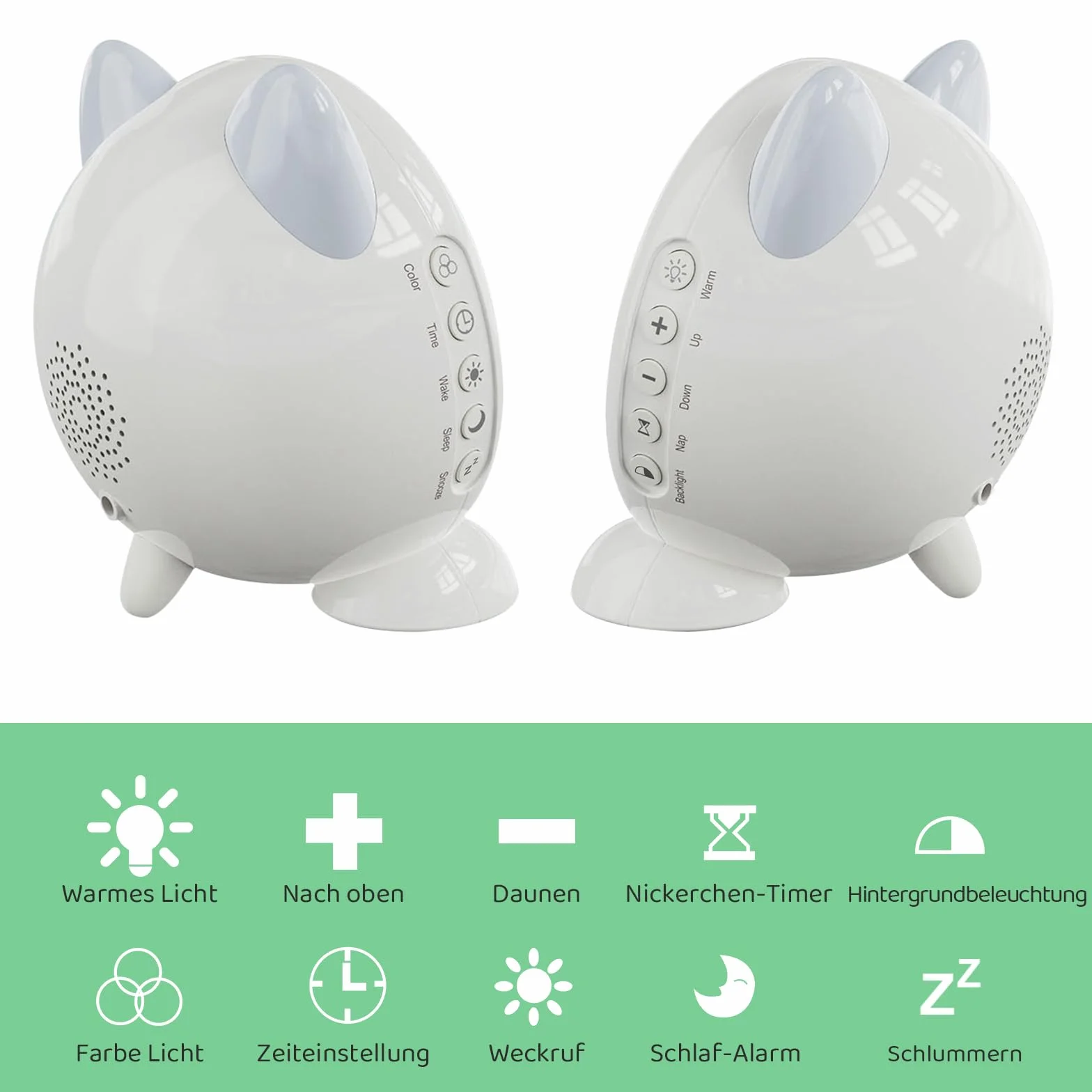 Wecker Kinder-Schlaftrainer Kinder Kinderwecker Digital Lichtwecker mit 11 Farben Nachtlicht | Timer | Snooze-Funktion | Geschenk für Mädchen und Jungen Katzenwecker