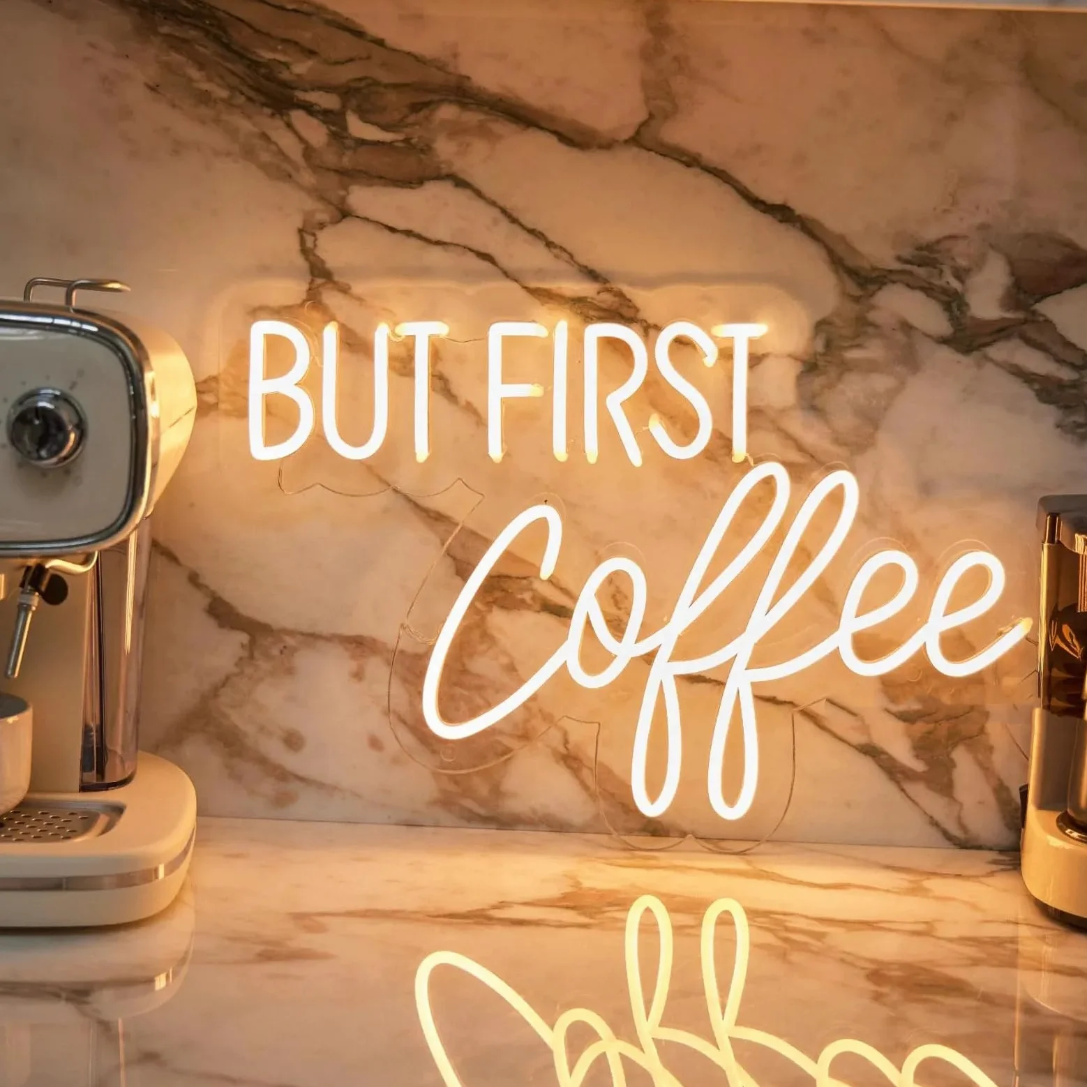 BUT FIRST Coffee Neonschild Dimmbares LED-Kaffeeschild für Unternehmen, Kaffeebar, Neonschild-Zubehör, beleuchtet als Wanddekoration USB-betrieben, helle Neon-Kaffeeschilder für Cafés, Kaffeestationen