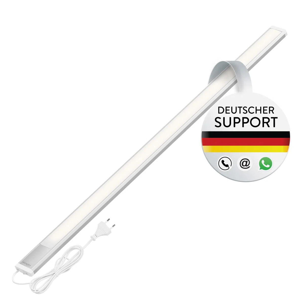 Oktaplex Riva LED Unterbauleuchte Küche flach 90cm neutralweiß | 1150lm 15W 230V mit Schalter Unterschrankleuchte silber Küchenlicht