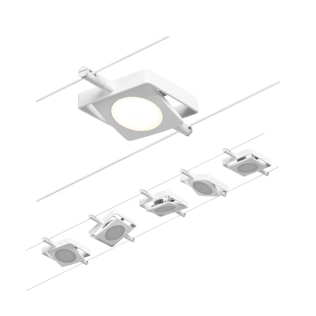 Paulmann CorDuo LED Seilsystem Set MacLED DC 5x4,5W erweiterbar Weiß Chrom 3000K