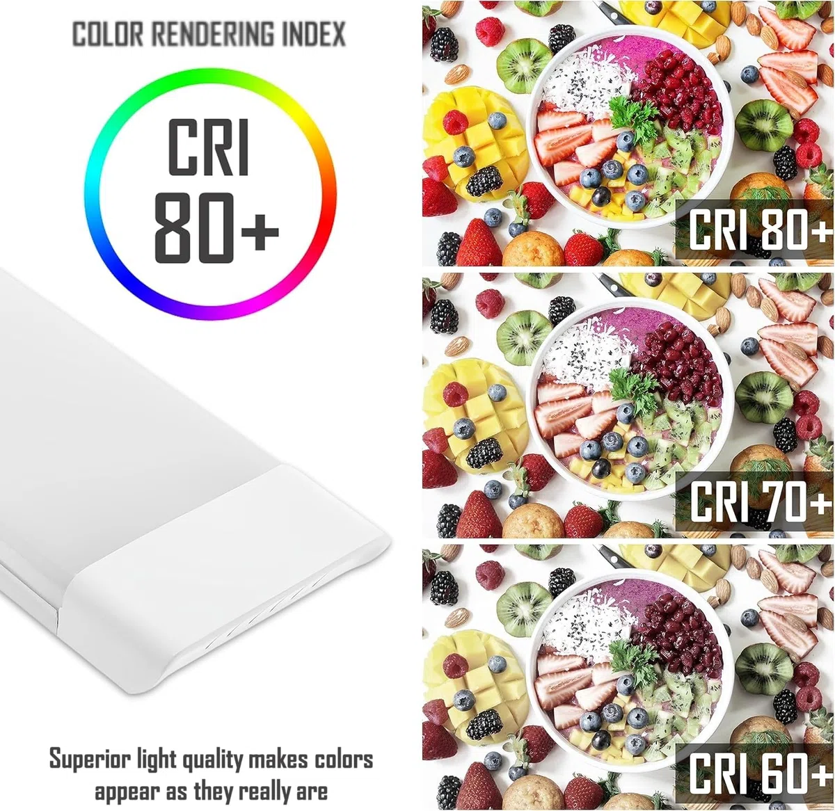 CLAR Feuchtraumleuchte 120cm 6500K 120W Pack 2 Deckenleuchte Lang Leuchtstoffröhre