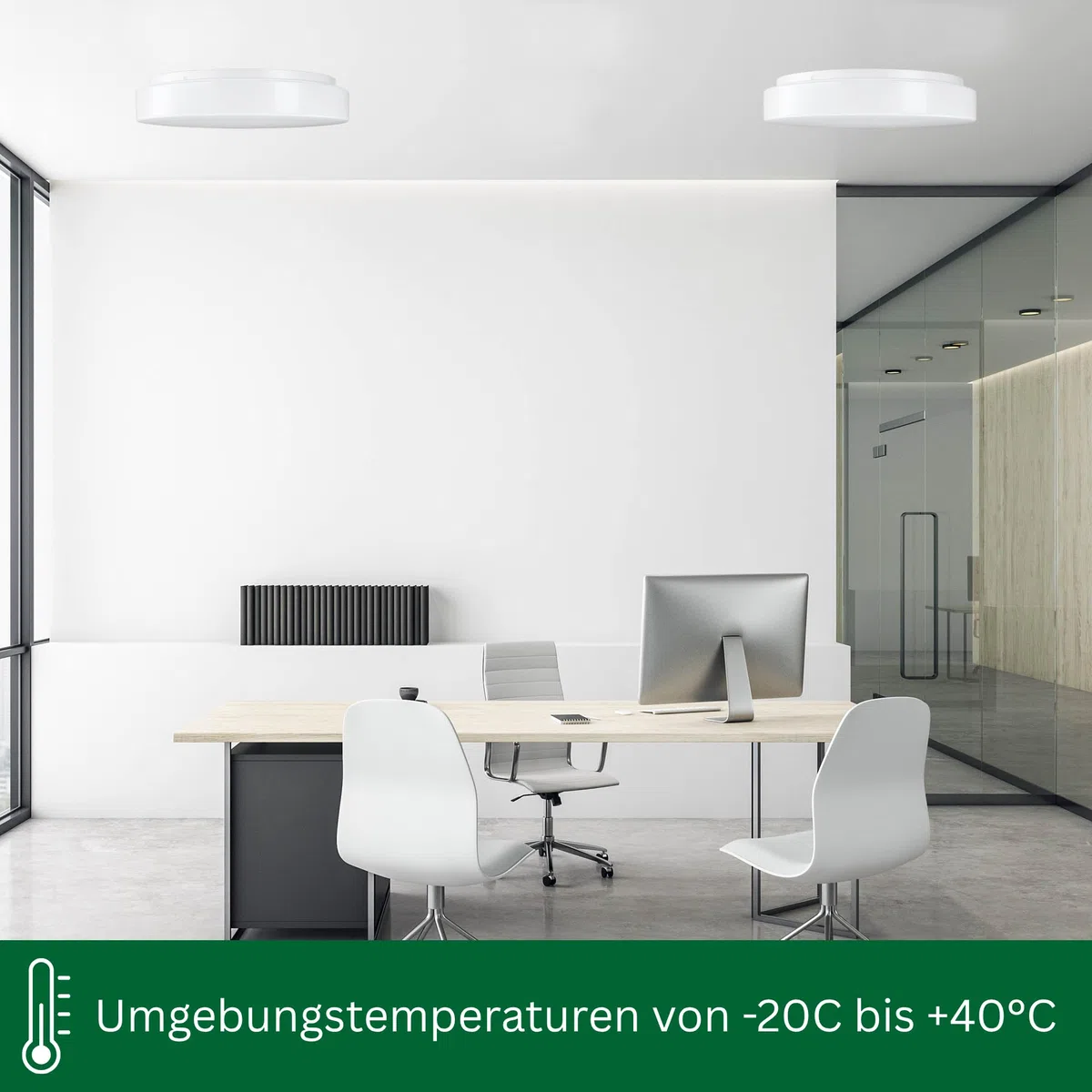 LED Deckenlampe Opalglasleuchte rund mit direktem Licht, Ø320mm, 14-27W, 1684-3248 lm, flach, 3000K/4000K, warmweiße, neutralweiße Lichtfarbe, einstellbar, Lampe, 320x71mm
