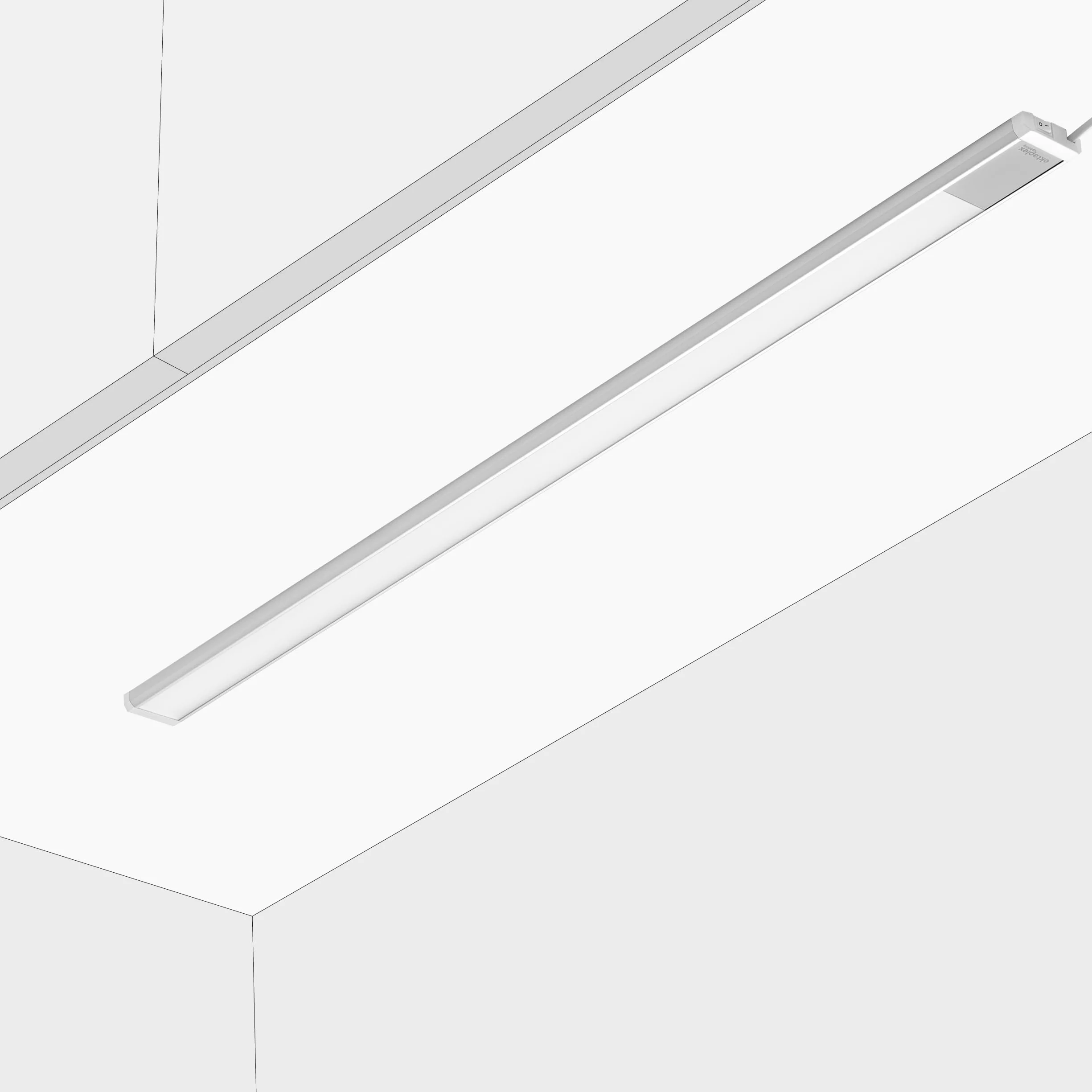 Oktaplex Riva LED Unterbauleuchte Küche flach 90cm neutralweiß | 1150lm 15W 230V mit Schalter Unterschrankleuchte silber Küchenlicht