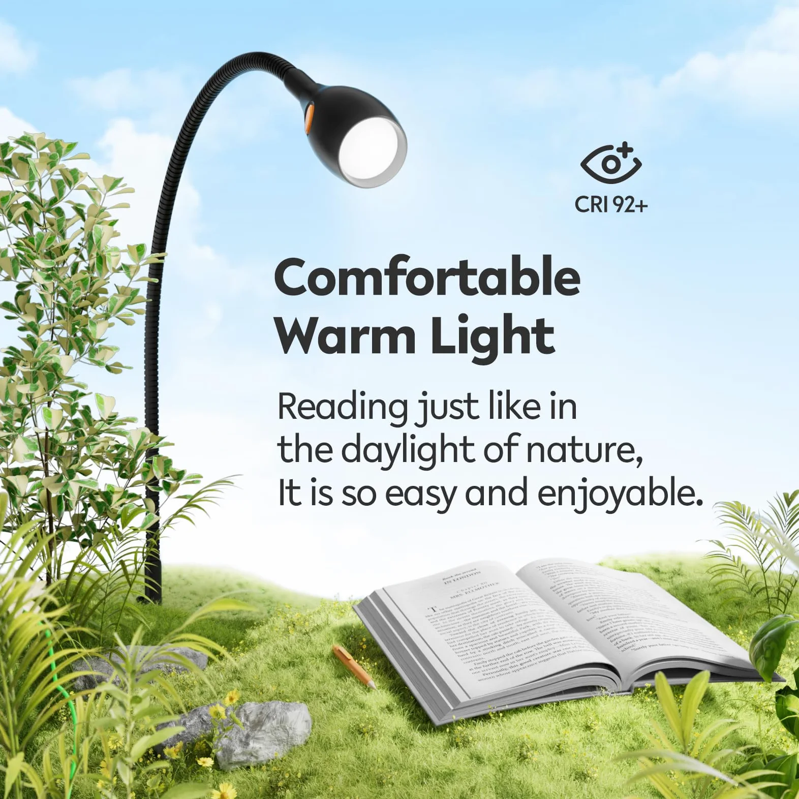 acegoo LED Leselampe Bett Vollmetall, Dimmbar Schwanenhals Lampe 3000K/Bernstein, Wandmontage Schwarz mit Schalter Flexible, praktischer Schalter am Lampenkopf für Buch Schlafzimmer (1 pack)
