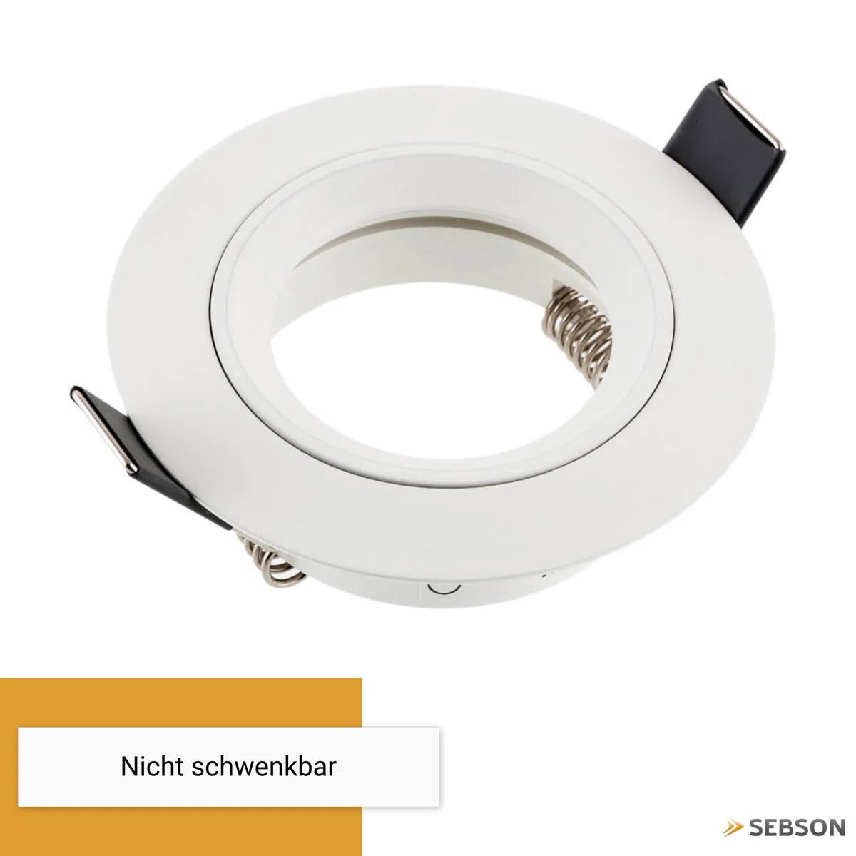 SEBSON Gehäuse für Einbaustrahler mit GU10 Fassung - Einbaurahmen Alu, nicht schwenkbar - Lochdurchmesser 60-70mm Abdeckung Ø80mm Deckenspot - 6er Set