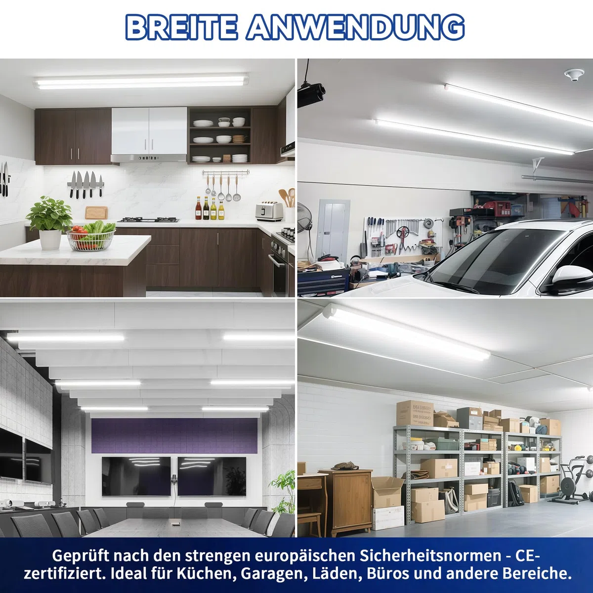 JESLED 2er Pack LED Röhre 120cm T8 G13-14W, 4000K, 2310 Lumen - PC-Material, hohe Lichtausbeute, inkl. Starter - Ideal für Büro, Supermarkt, Lagerhalle