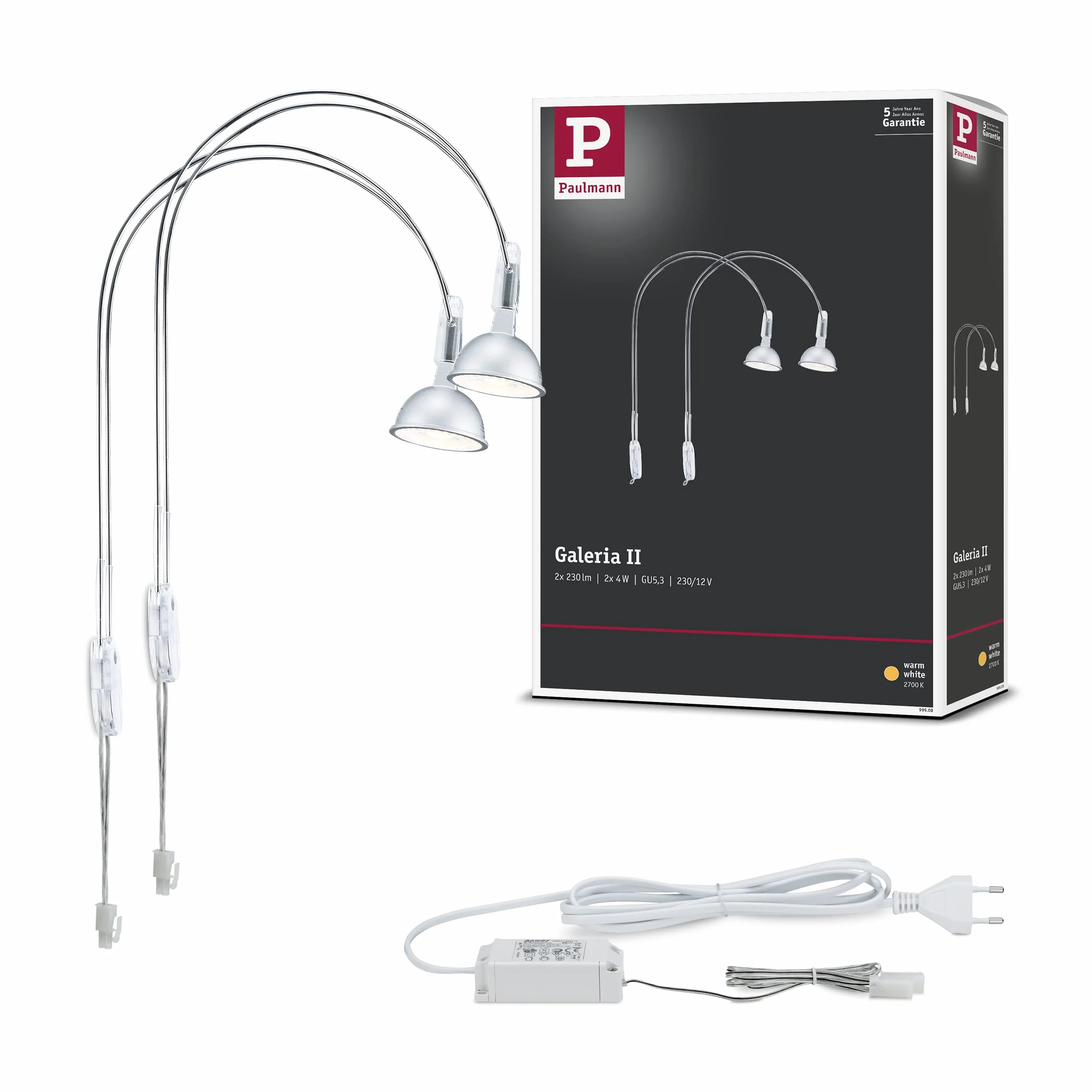 Paulmann Galeria LED II 2x4W GU5.3 Chrom 230/12V 9VA Metall