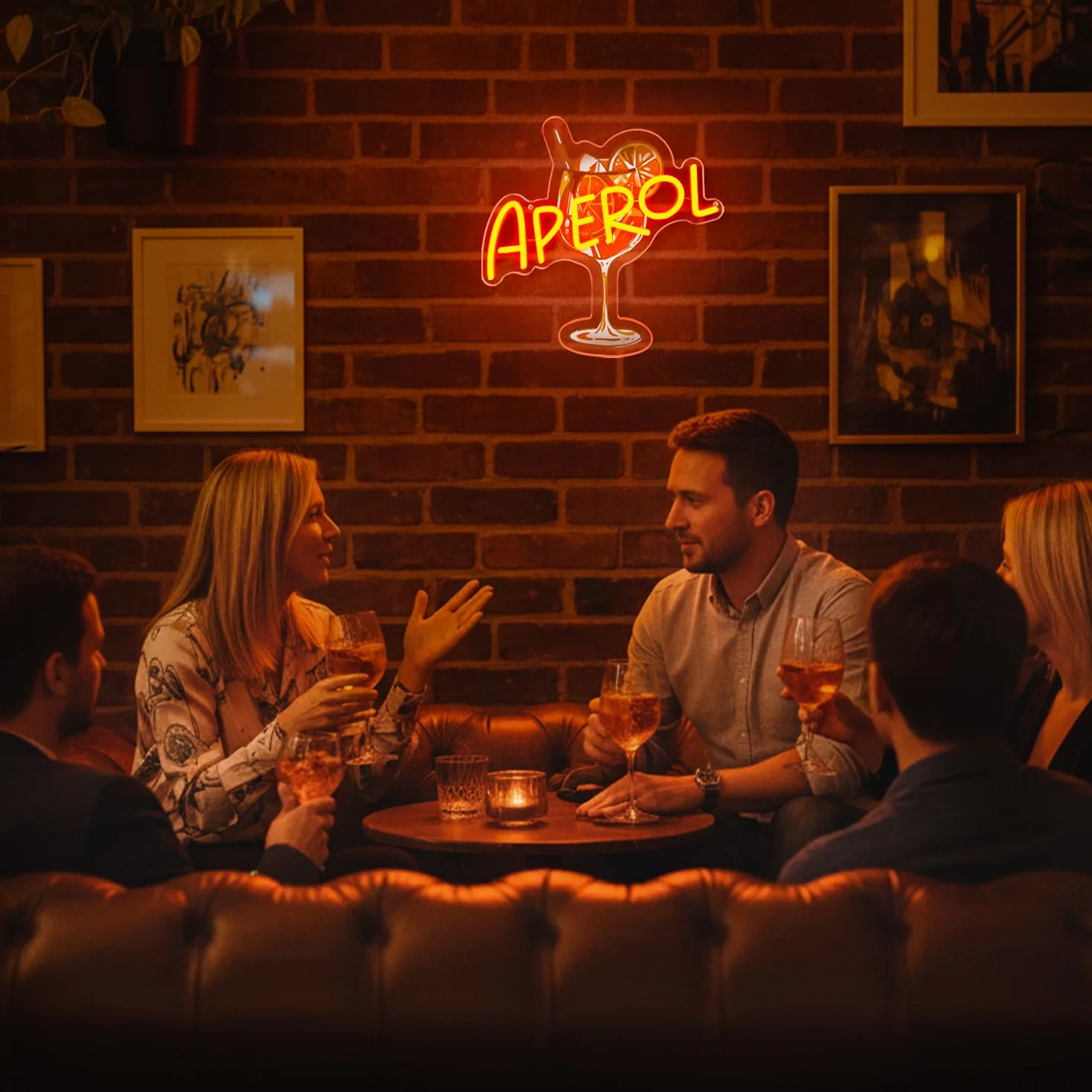 Aperol Neon Schild Cocktail Led Schild,Aperol Spritz Neon Schild,USB Dimmbare Orange LED Glas Schilder,Bar Led Neon Wandleuchte für Pub Club Cocktail Party Man Cave Küche Geschenk
