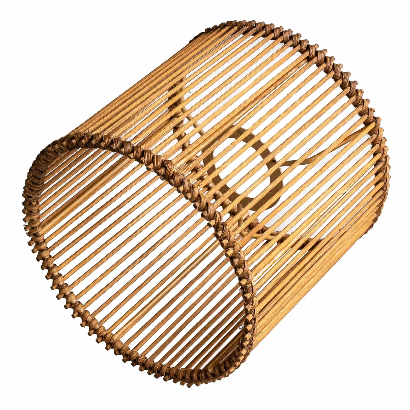Runder Rattan Lampenschirm Boho,Lampenschirm für Tischleuchte,Hänge- und Stehleuchte,alle Innenräume, Durchmesser 16 cm (1, Brauner Bambus)
