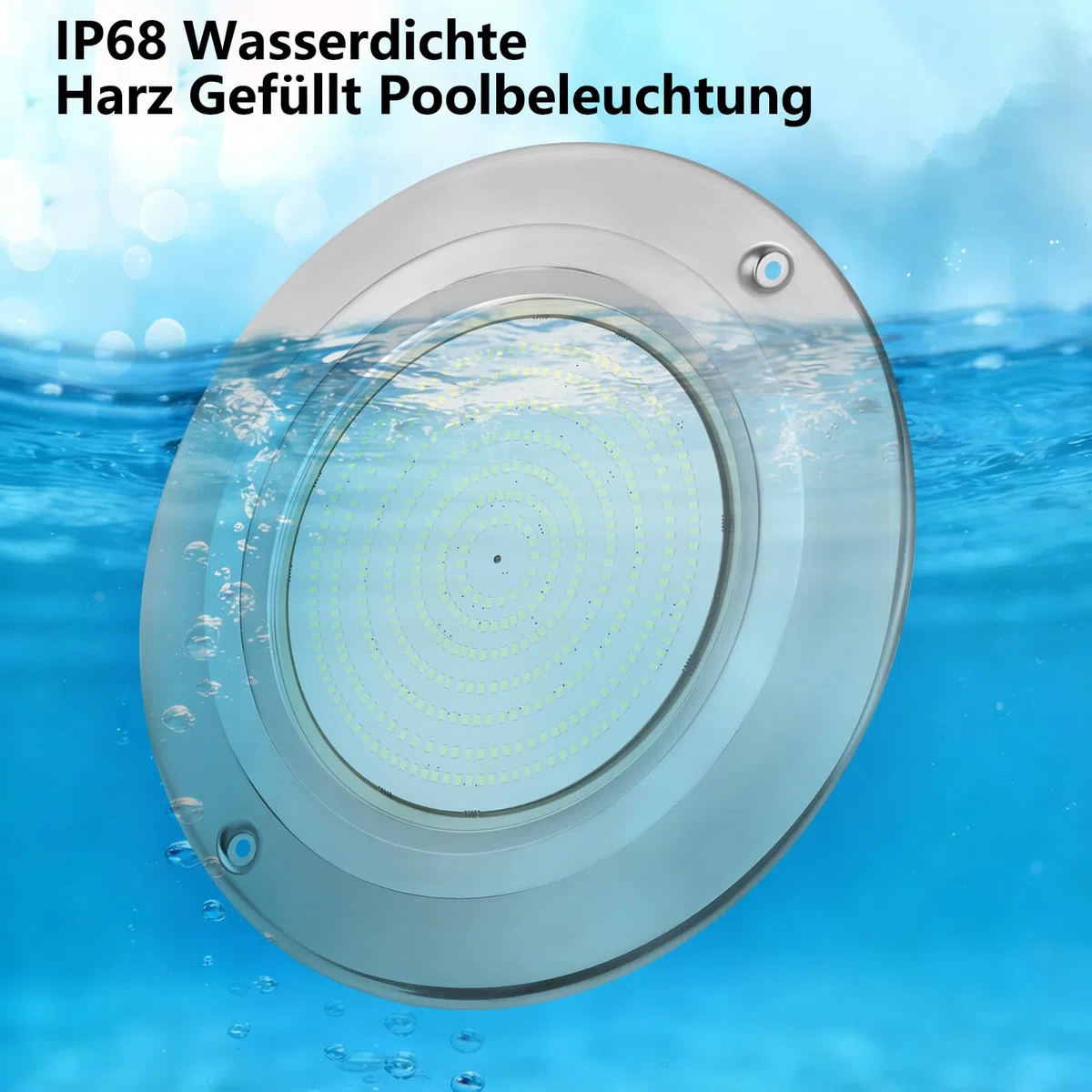 COOLWEST Harz Gefüllt LED Poolbeleuchtung Extra Flach, 36W Kalteweiß, IP68 Wasserdicht, 12V DC, 6000K