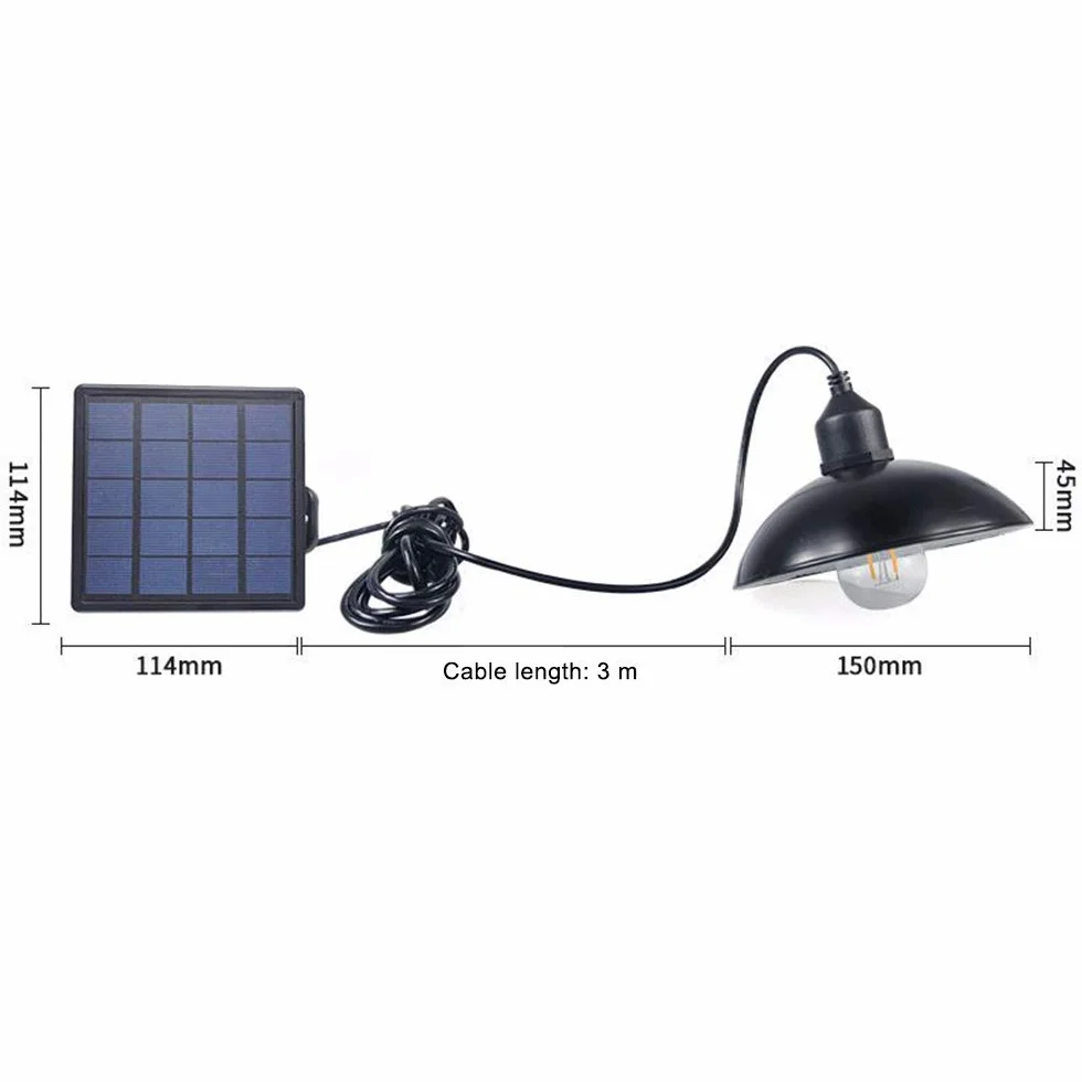 Lixada Solar Pendelleuchte E27 Außenleuchte Sensitive Light IP65 Wasserbeständigkeit für Garten Hof Terrasse Balkon (1)