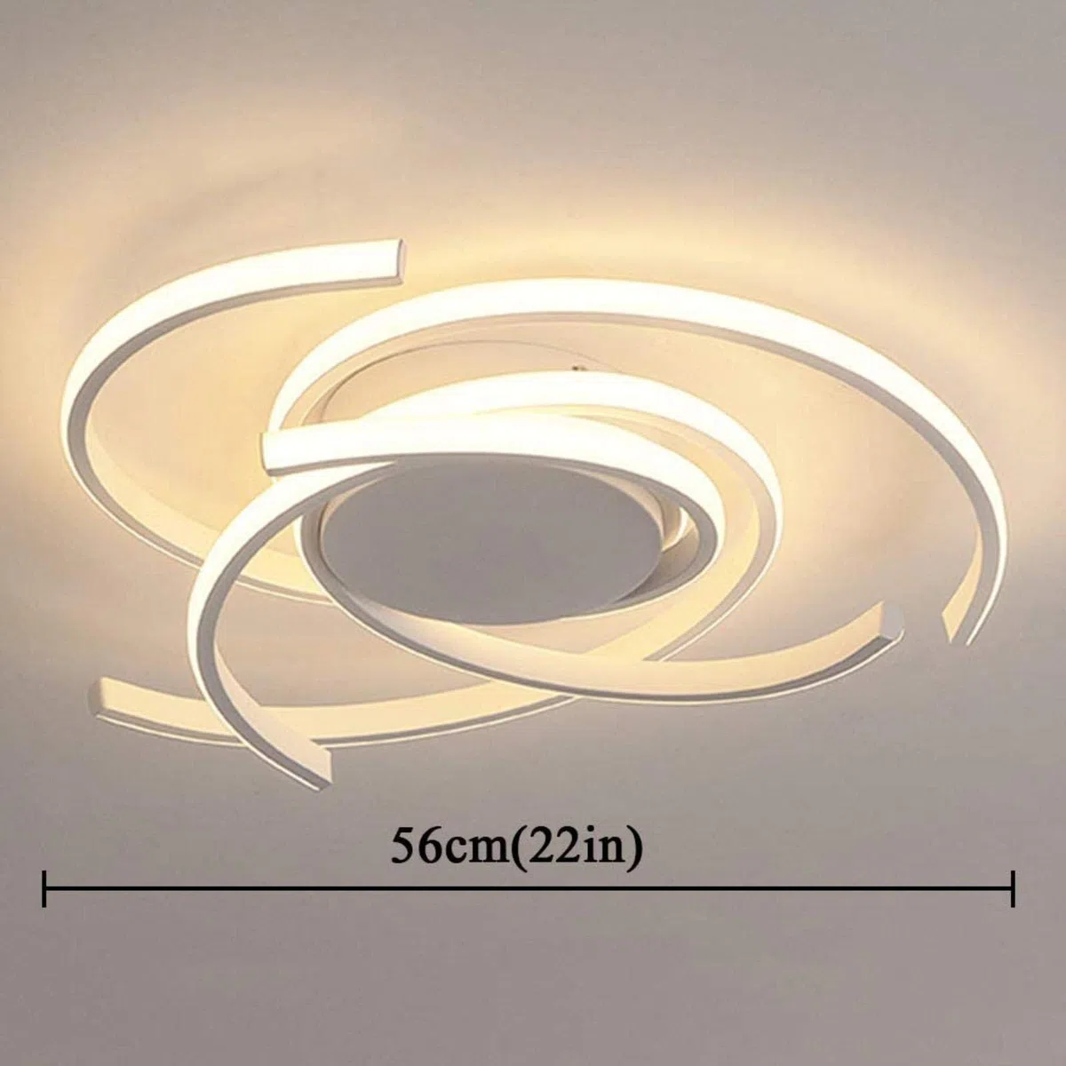 Moderne LED-dimmbare Deckenleuchte mit Fernbedienung Kücheninsel Lampe Esstisch Kreative Spirale Blumenform Design Metall Acryl Decke Kronleuchter Beleuchtung, Weiß