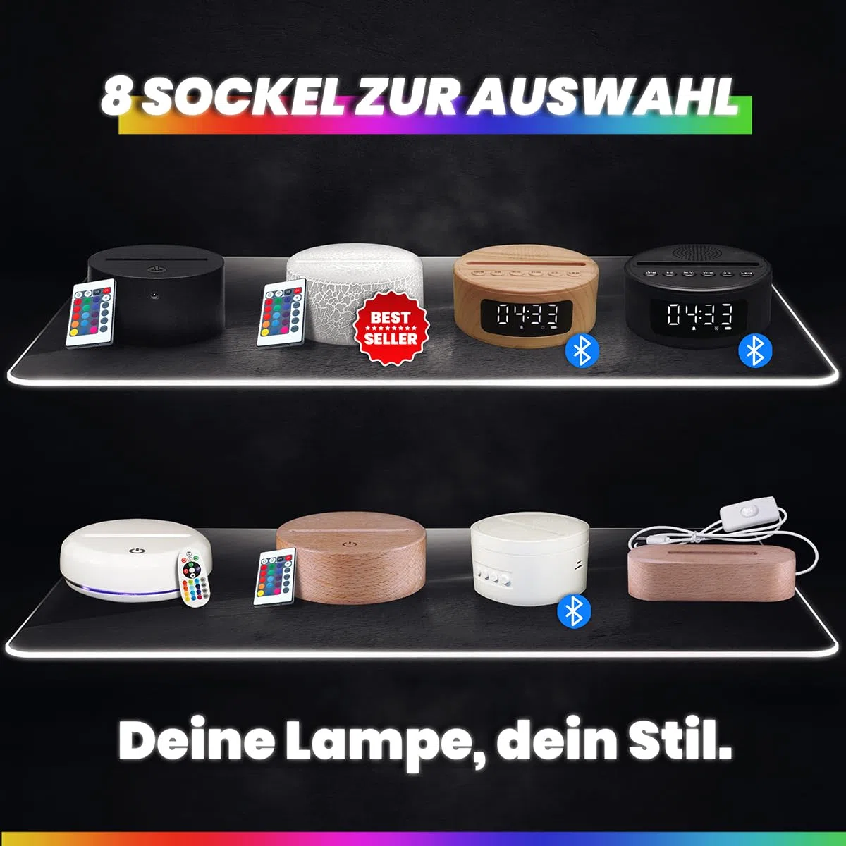 Lampephoto.fr - D. Mode Elektro-Rockgruppe 3D Lampe Taktile Touch Nachtlicht 3d Led Illusion, Geschenkidee zu Weihnachten oder Geburtstag für Männer und Frauen, Dekofürs Schlafzimmer TOP
