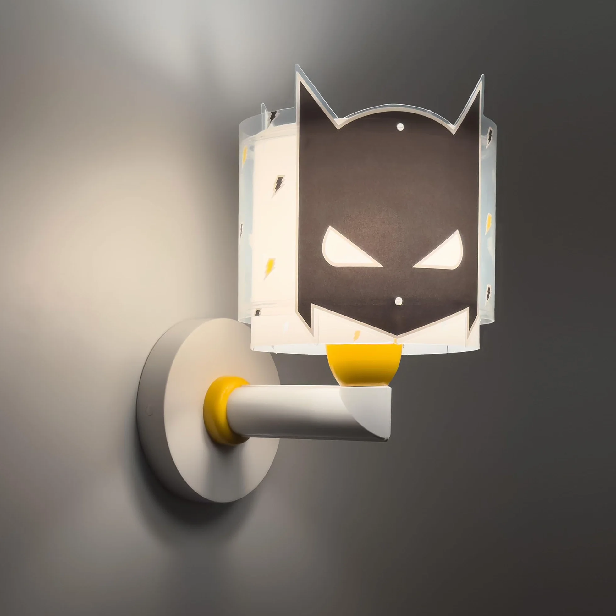 Dalber kinder Wandlampe, Kinderlampe Wandleuchte Dark Hero Superheld, Schwarz | Wandleuchte; Kinderzimmer; E27 - 1 x 15W
