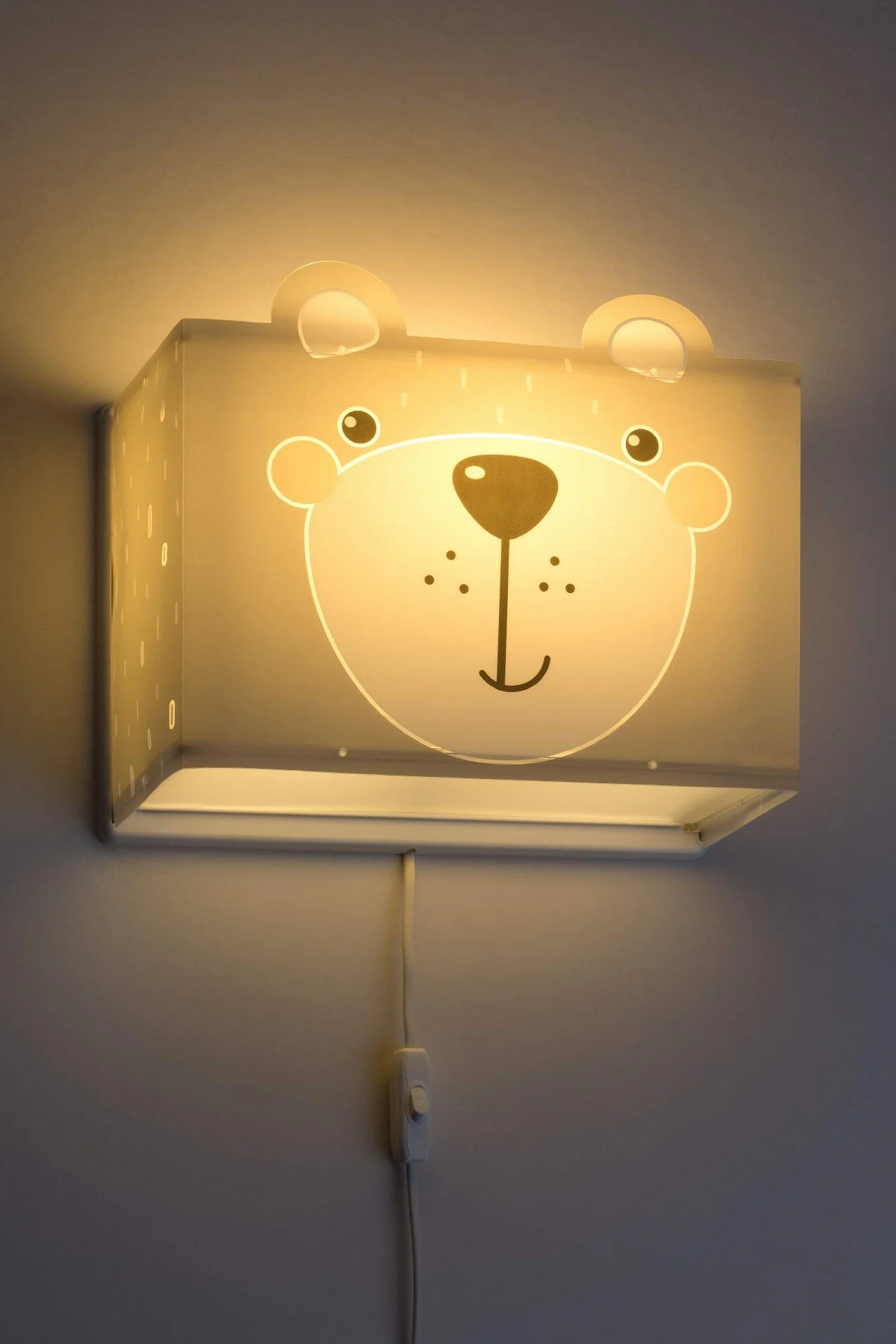 Dalber kinder Wandlampe, Kinderlampe Wandleuchte, kinderzimmer Little Teddy Bär Tiere, grau, 64578, E27