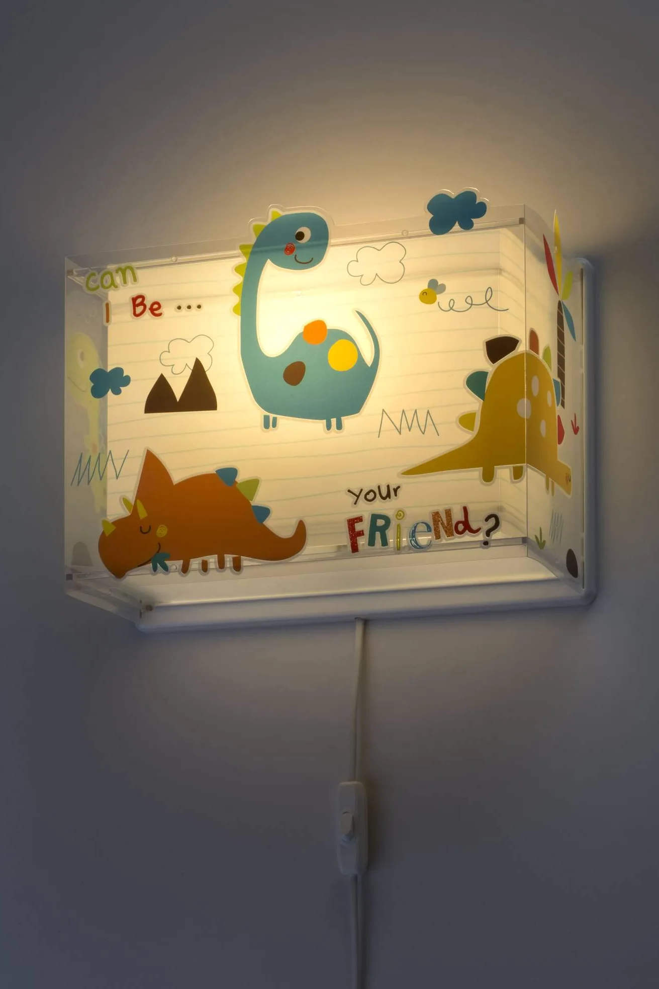 Dalber kinder Wandlampe, Kinderlampe Wandleuchte kinderzimmer Dinosaurier Tiere Dinos, 73458, E27