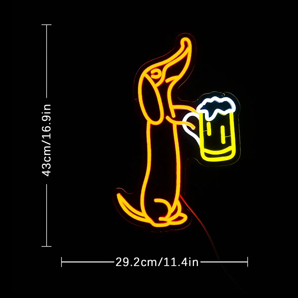 Dachshund Neon Schild für Wand Dekor Dackel LED Neon Licht Bar Neon Lichter Bier LED Neon Schilder für Haustier Shop Bar Pub Party Hund Liebhaber Dackel Geschenke Dachshund Christmas Decor
