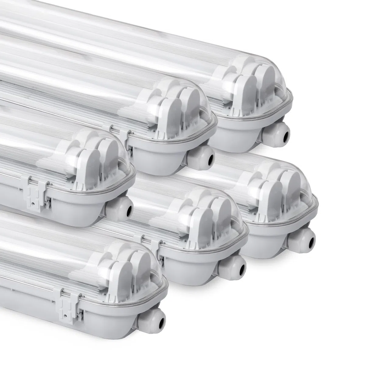 Daromigo LED Feuchtraumleuchte Wannenleuchte 150cm, 2x24W 4800LM Neutralweiß 4500K, IP65, 6 Stück