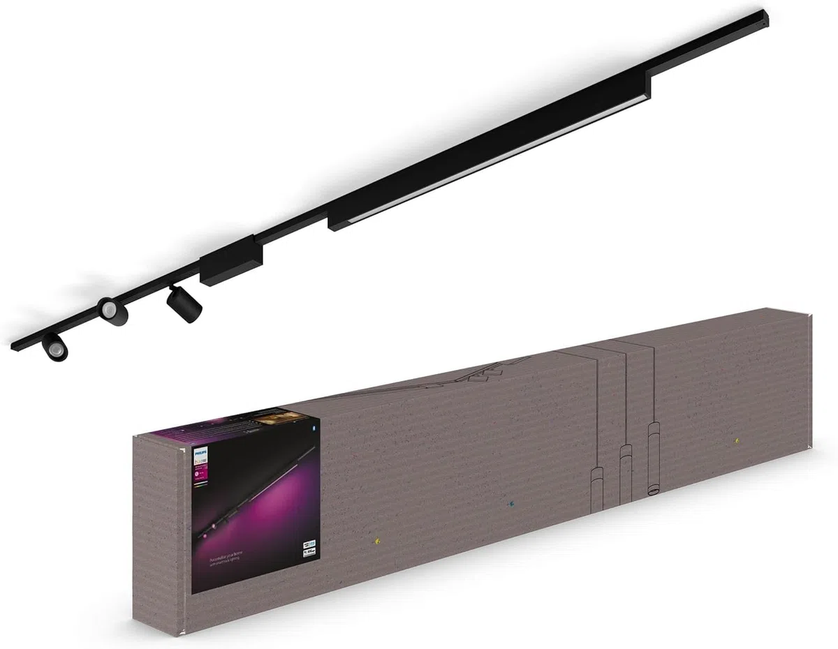 Philips Hue White & Color Amb. Perifo Set 3-er Spot & Lightbar & Tap Dial Switch Drehschalter, schwarz, personalisierbar via Hue App