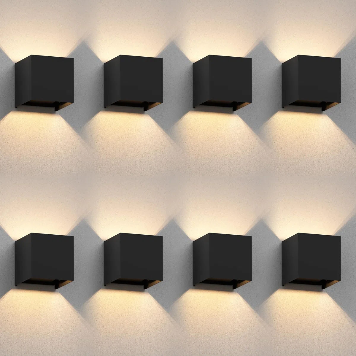 ledscom.de Wandleuchte CUBEL IP65 Up Downlight schwarz matt quadratisch G9 max. 10W