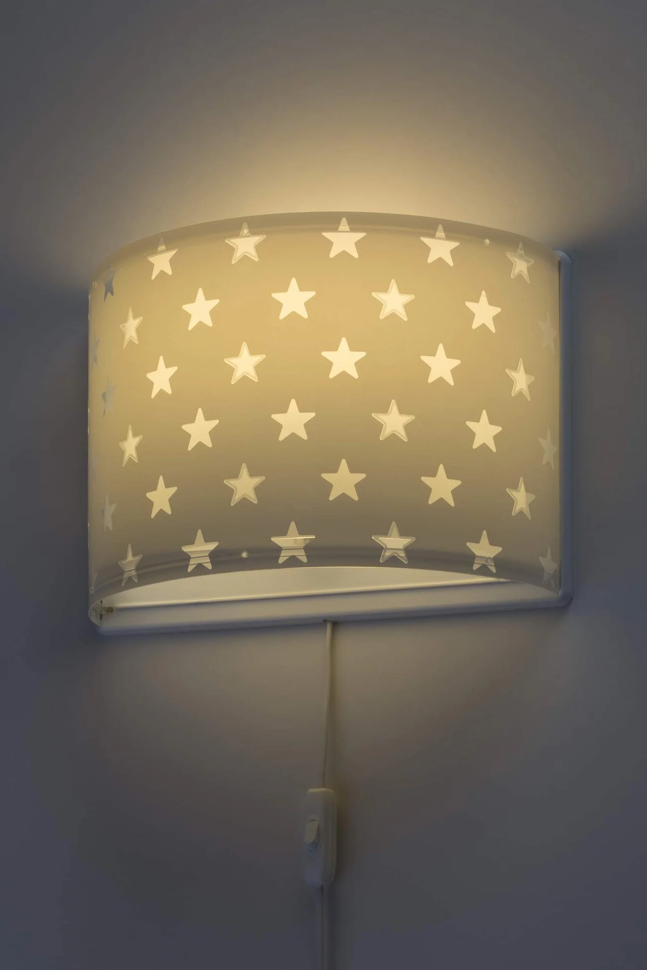 Dalber kinder Wandlampe, Kinderlampe Wandleuchte kinderzimmer Sterne Stars Grau, 81218L, E27
