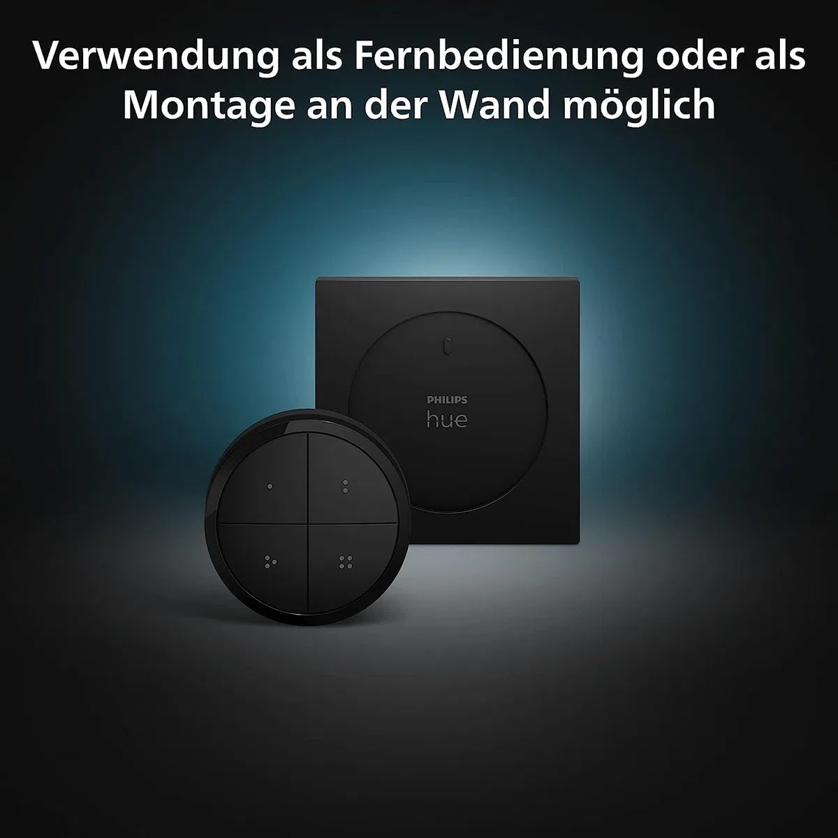 Philips Hue White & Color Amb. Perifo Set 3-er Spot & Lightbar & Tap Dial Switch Drehschalter, schwarz, personalisierbar via Hue App
