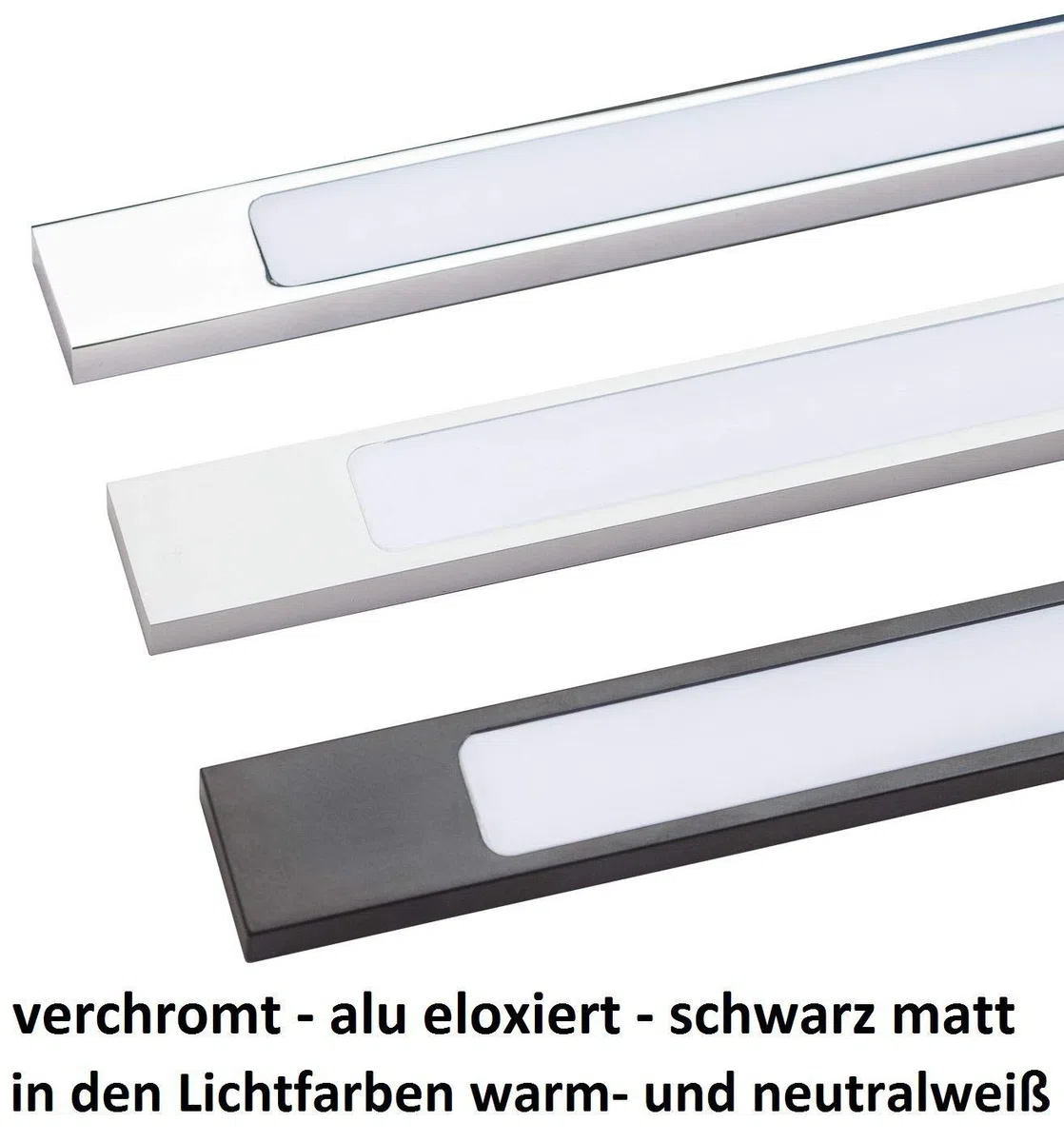 kalb Material für Möbel LED Badleuchte schwarz 450mm Spiegellampe Spiegelleuchte Aufbauleuchte, Lichtfarbe:warmweiß