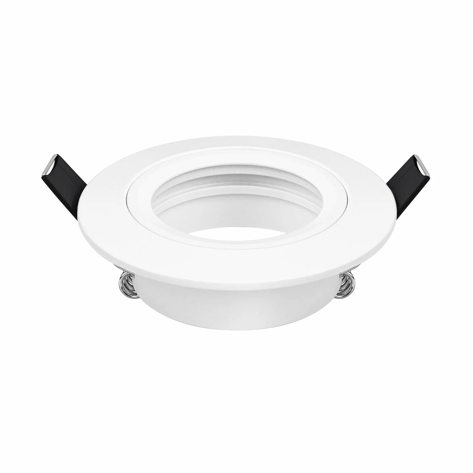 10er Einbaustrahler GU10 Set Aluminium weiß Matt 230V, inkl. GU10 Fassung, Einbaustrahler Rahmen Einbaurahmen Einbauspots für LED Halogen, Rund Decken Spot Einbauleuchten Lochdurchmesser 68mm