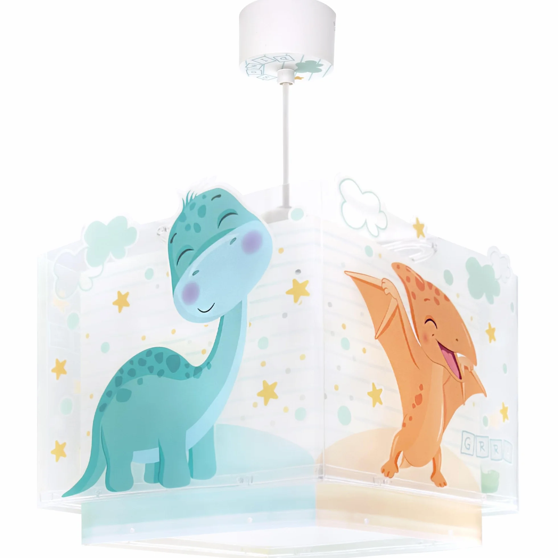 Dalber Kinder Pendelleuchte Baby Dinos Dinosaurier 63452M | Hängelampe; Deckenleuchte; Kinderzimmer; E27 - 1 x 15W