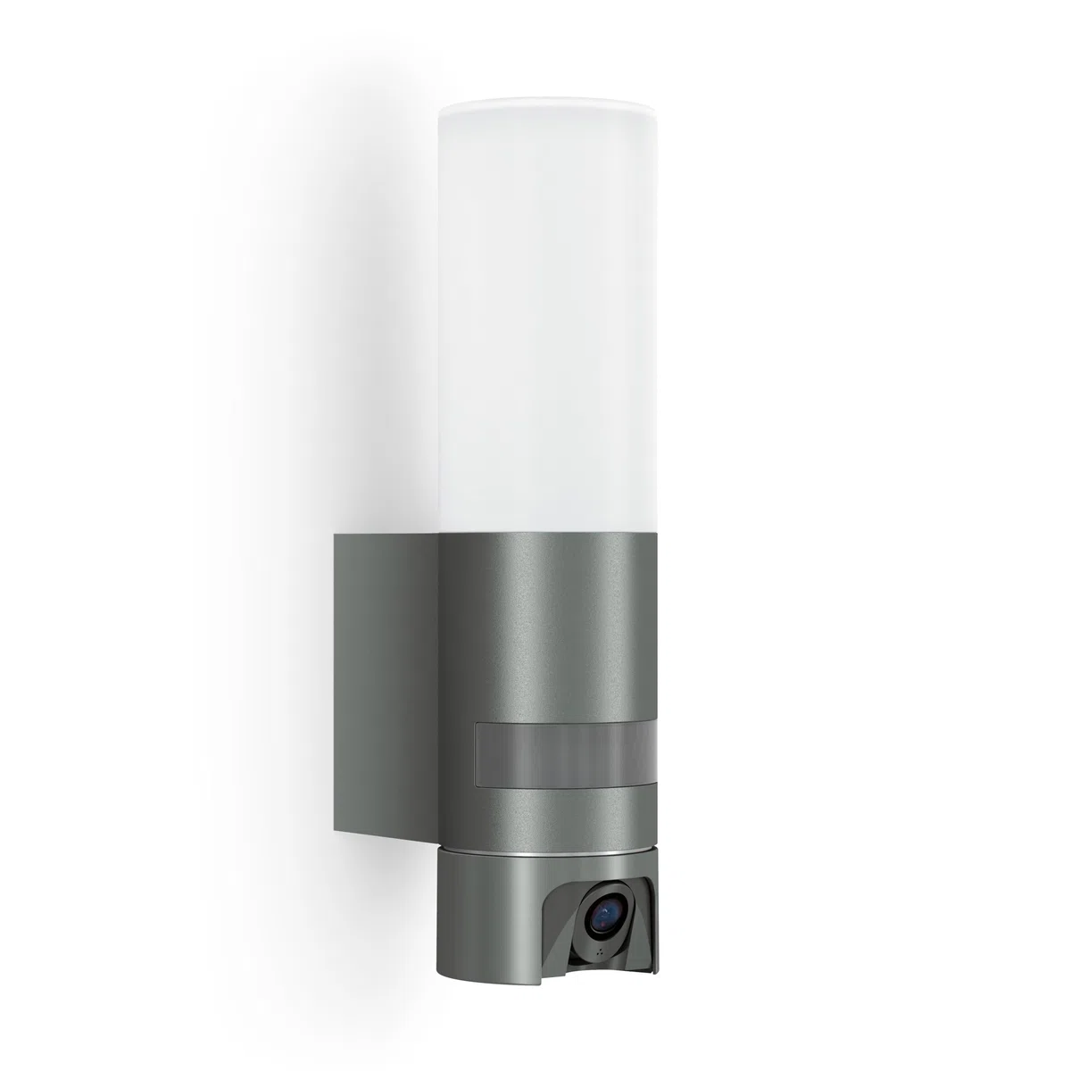 Steinel L 625 CAM SC LED Außenleuchte mit 2K Überwachungskamera, Gegensprechanlage, Bewegungsmelder, Dual-Band Wi-Fi 6, Opalglas, Aluminium, Anthrazit